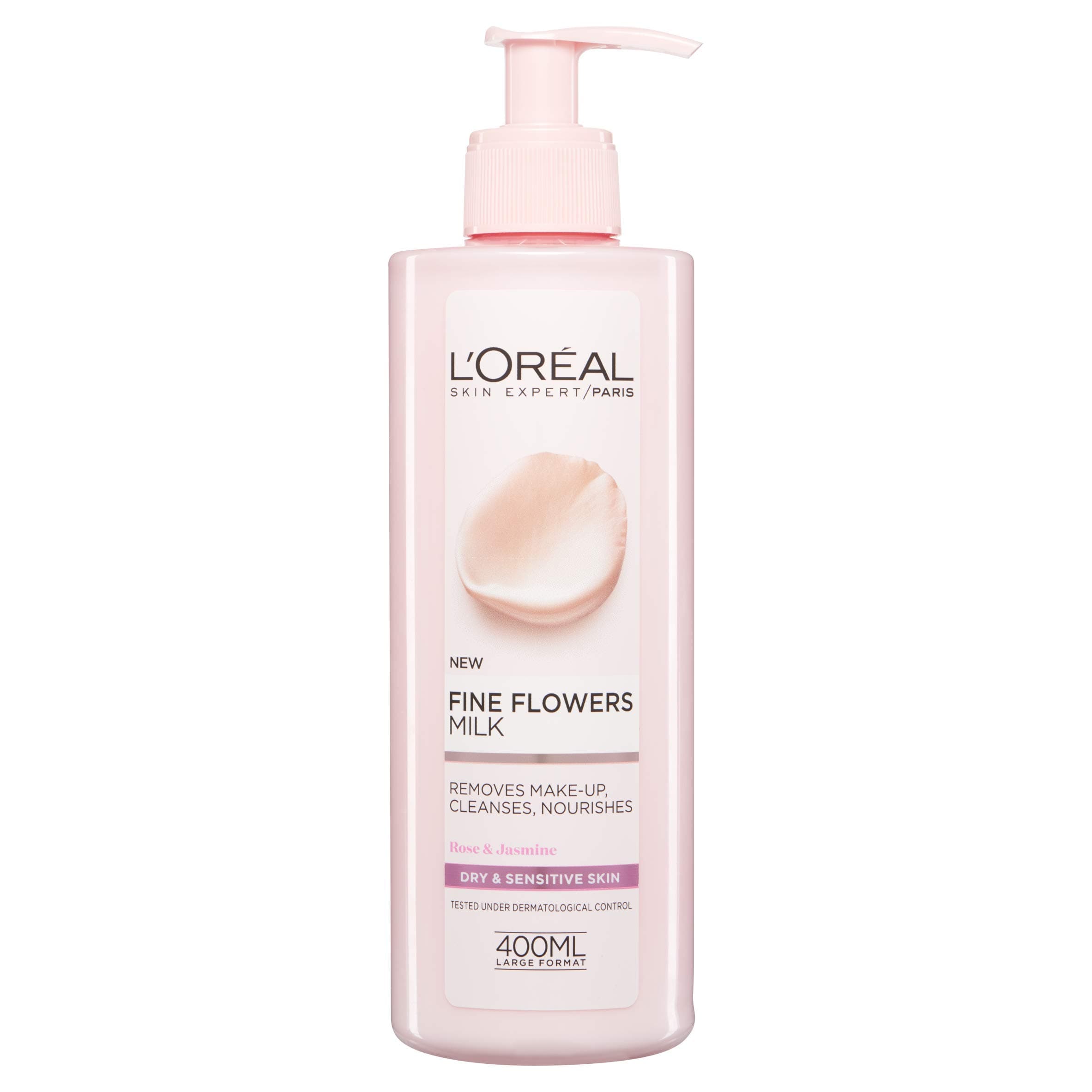 L'Oreal Paris Fine Flowers Cleansing Milk Lotion Makeup Remover Dry Sensitive Skin 400 Ml