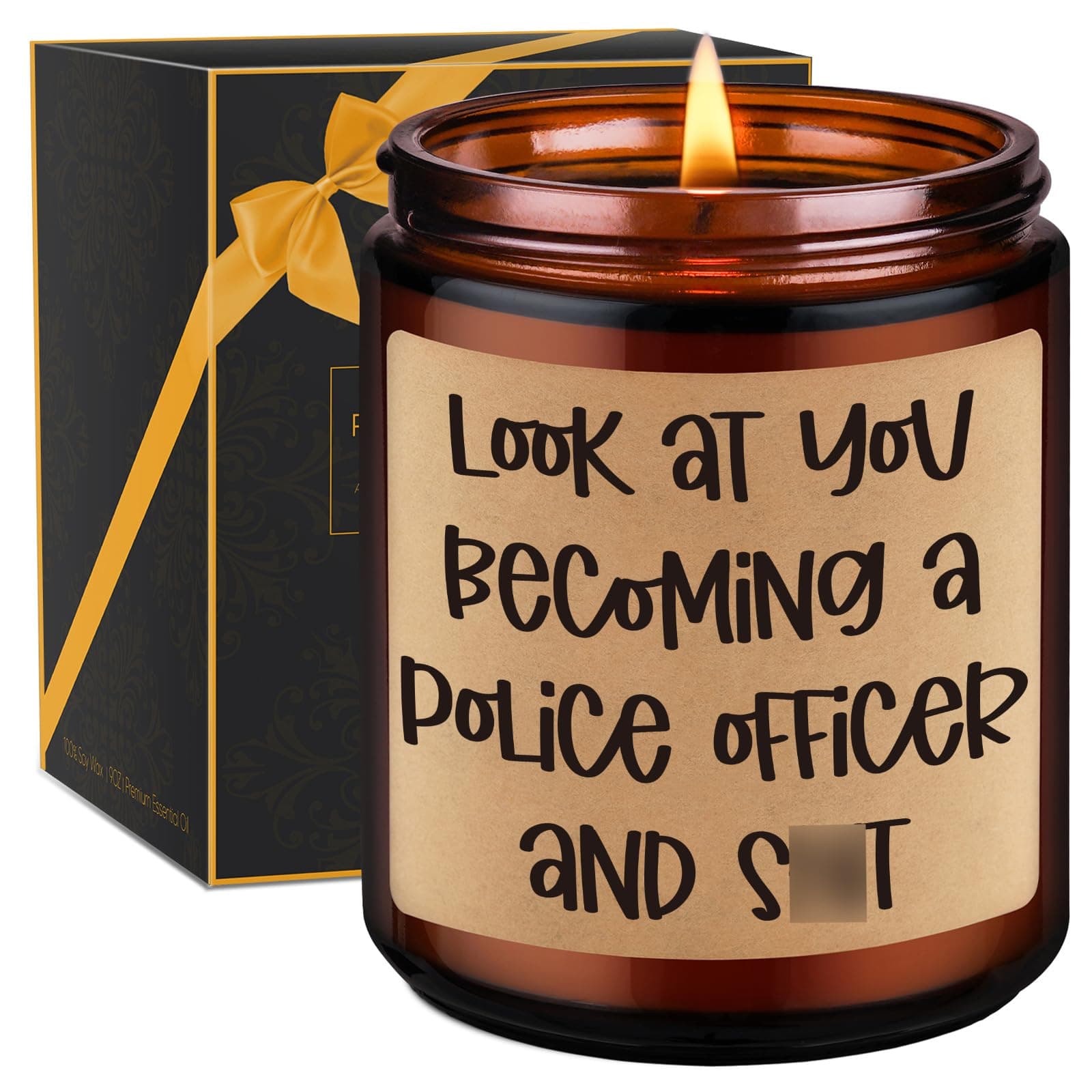 GSPY Cop Candle, Police Officer Gifts for Men, Women - Police Academy Graduation Gifts for Cops - Funny Valentines Day, Birthday, Appreciation Ideas for Policeman, Law Enforcement, New Graduate, Him