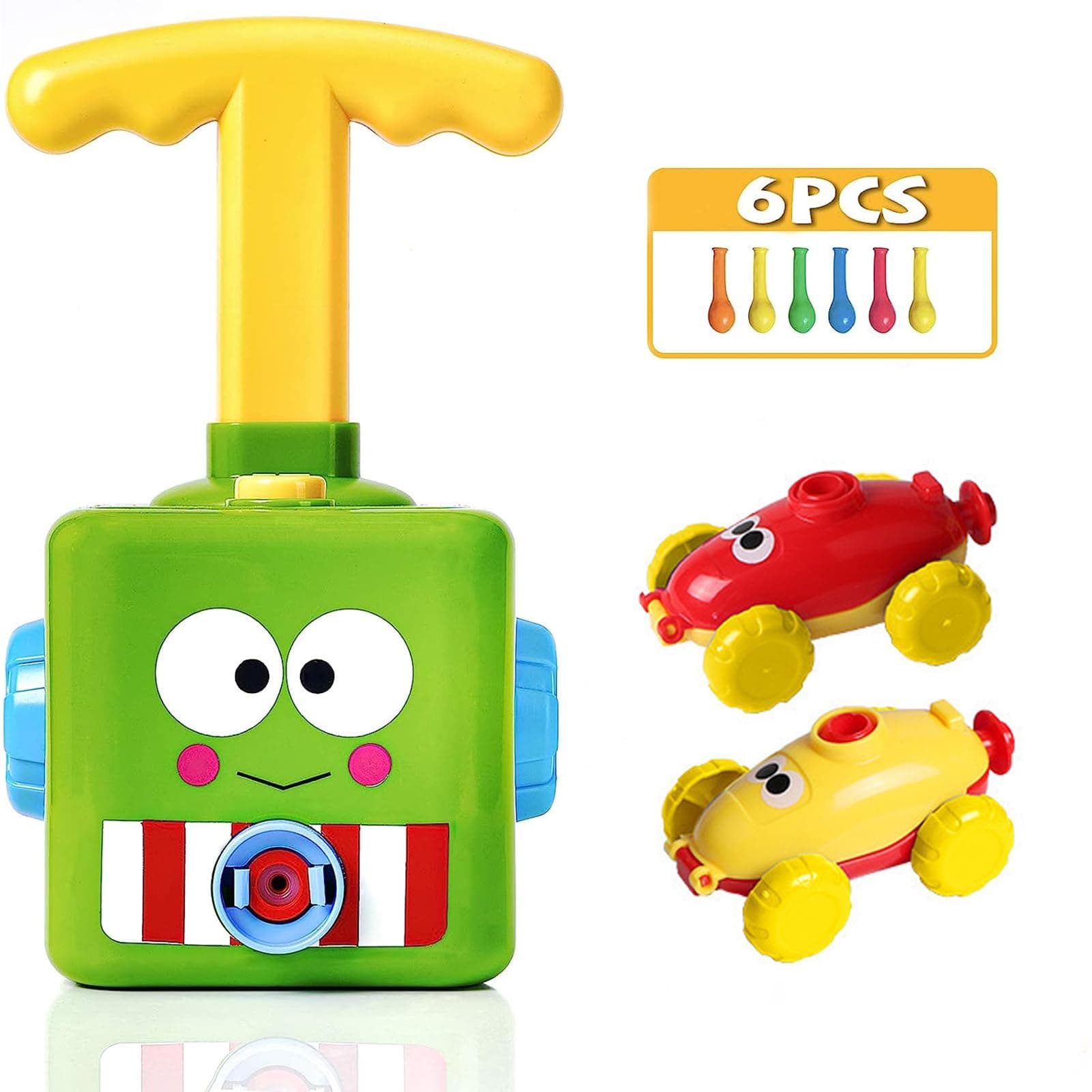 Power Balloon Car Toy, TOYBY Balloon Launcher Toy with 6 PCS Balloons and Car Launcher, Balloon Toys for Kids Party Supplies Science Intelligence Education Toy for Kids Ages 3-12
