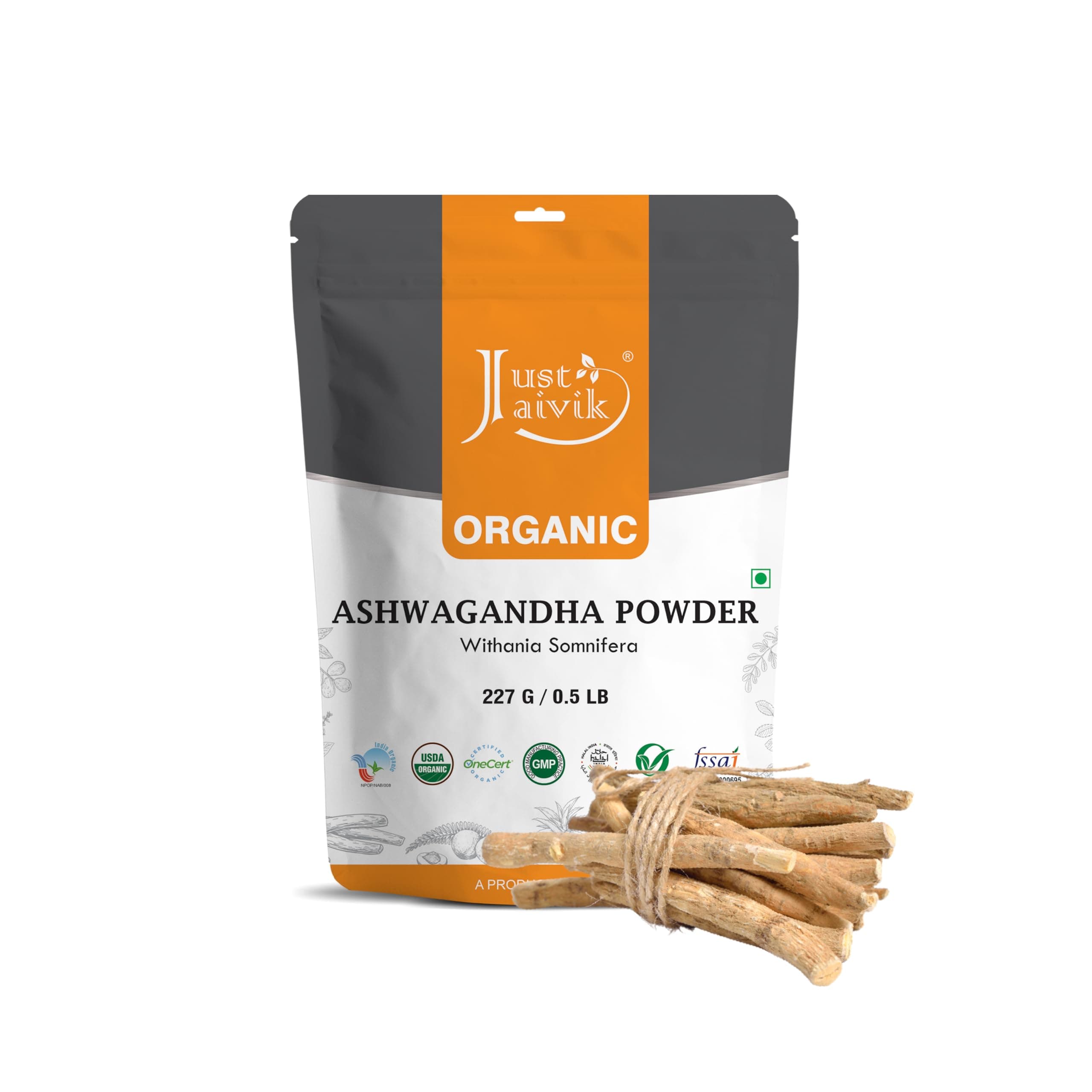 100% Organic Ashwagandha Powder- Withania Somnifera- USDA Certified Organic- 227g (0.5 LB) 8 oz - Ayurvedic Herbal Supplement That Promotes Vitality & Strength - Support for Stress-free Living