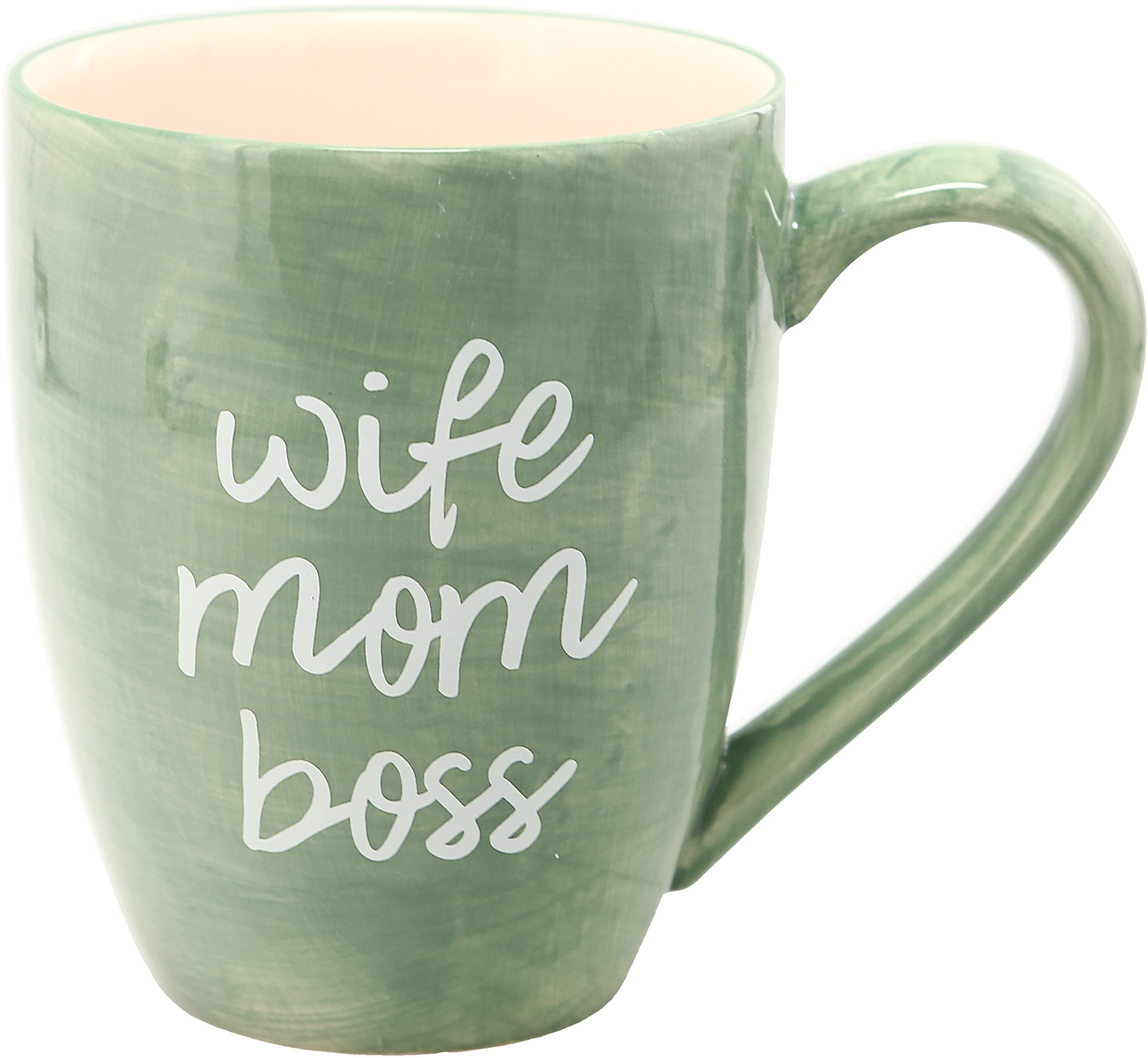 Mom Life Wife Mom Boss Green Large 20 oz Ceramic Coffee Mug Tea Cup, Green