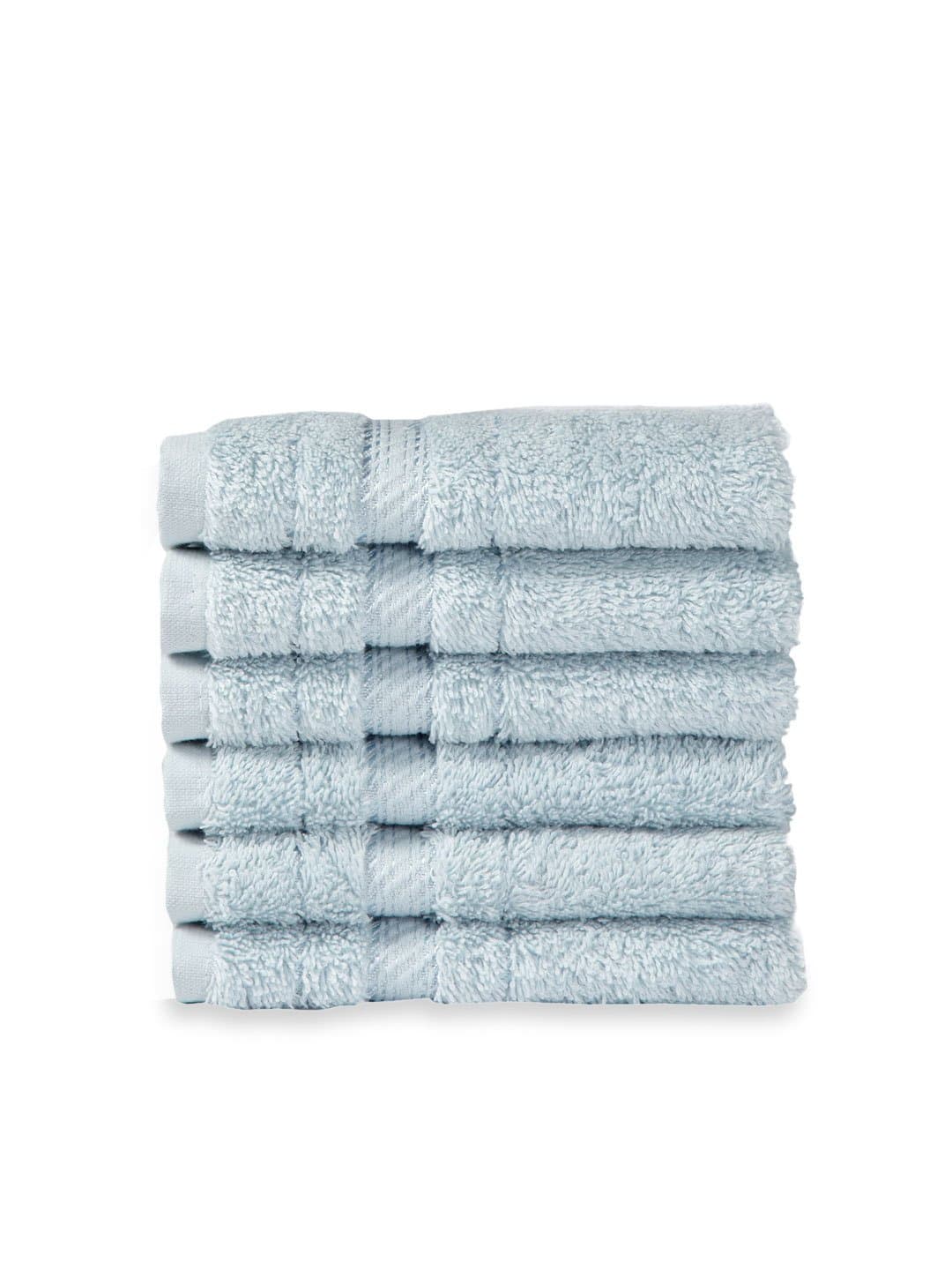 Rhapsody Royale%100 Turkish Cotton Washcloth, Set of 6 (Duck Egg)