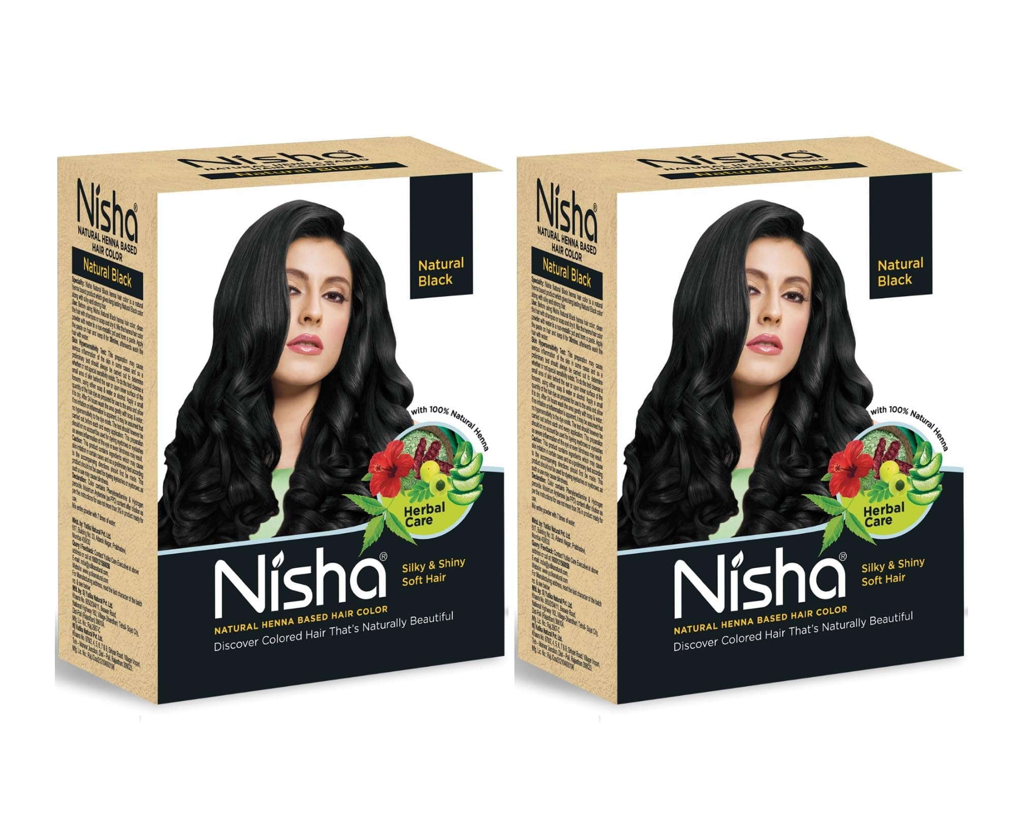 Henna Based Hair Color Natural Black 60g Pack of 2, Henna Powder Hair Color Dye Black Hair Colour