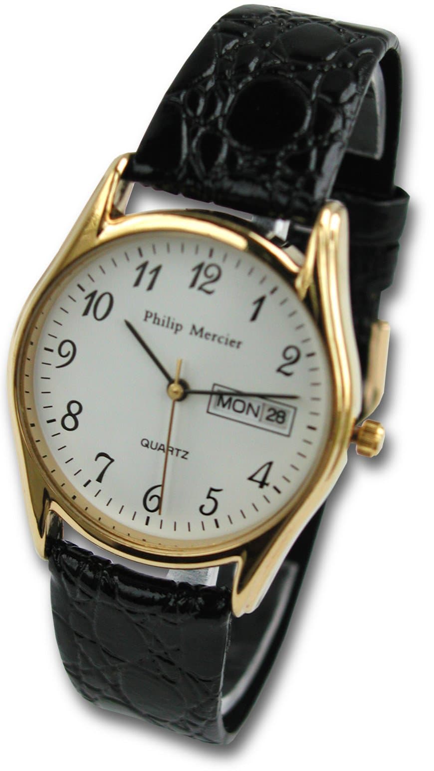 Men's Quartz Watch with White Dial Analogue Display and Black Plastic or PU Strap SML29/A