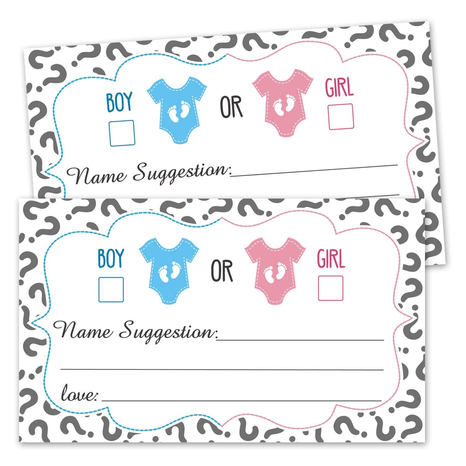 50 Gender Reveal Party Voting Cards - Boy or Girl, Gender Reveal Vote Cards, Baby Shower Game Card, Gender Reveal Party Supplies.