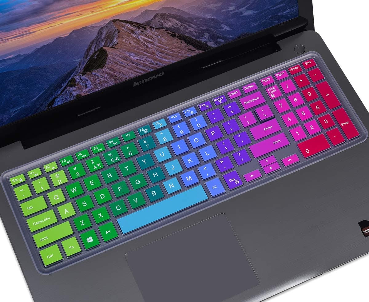 Keyboard Cover for Dell Inspiron 15 3000 5000 7000 15.6" Series/Dell G3 G5 G7 15.6" Series/Dell G3 Series G3 17.3" Dell Inspiron 17 5000 Series (Numeric Keypad) Rainbow