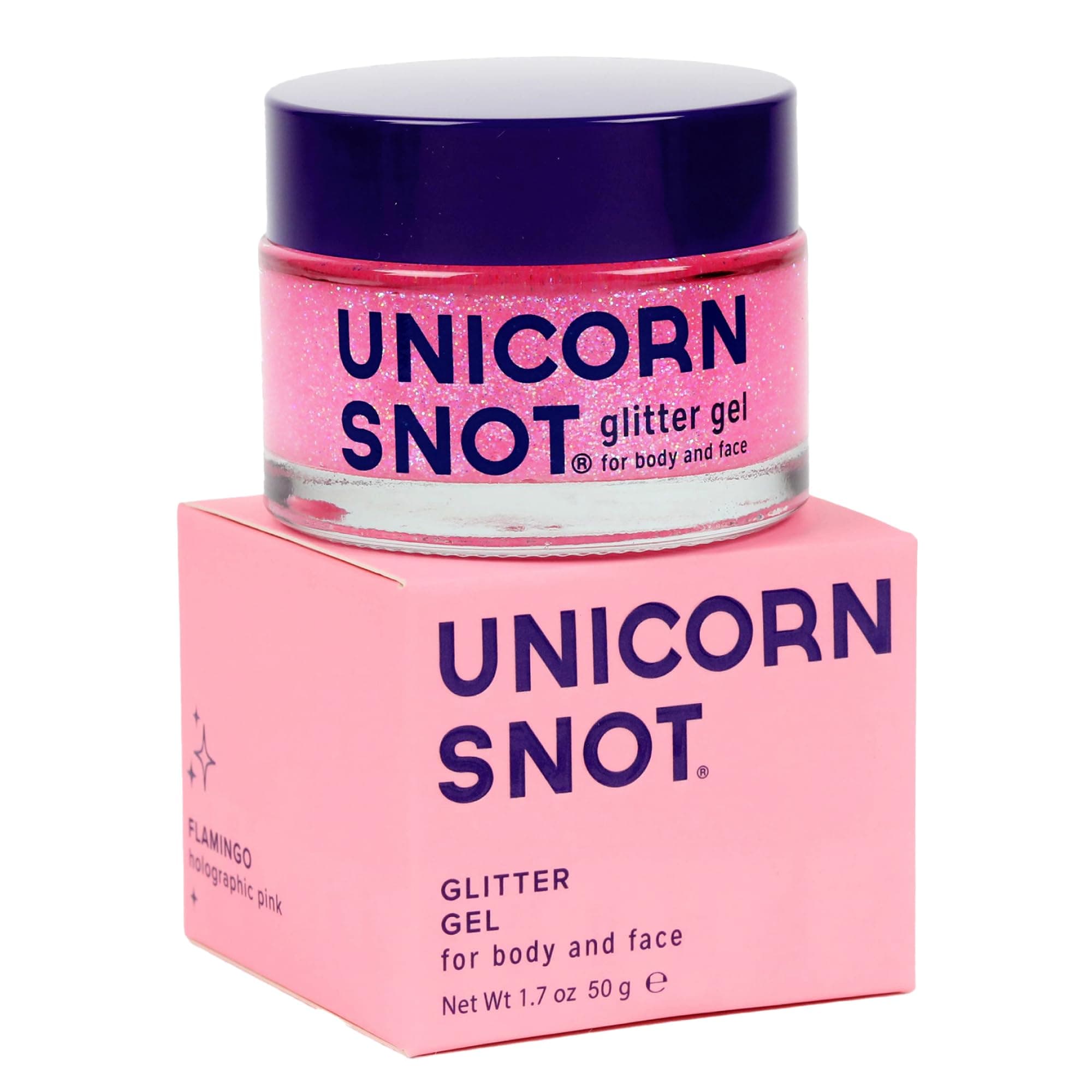 UNICORN SNOT Holographic Face Glitter & Body Glitter Gel | Hair Glitter, Vegan & Cruelty Free, 1.7 oz Pink Glitter (Flamingo)