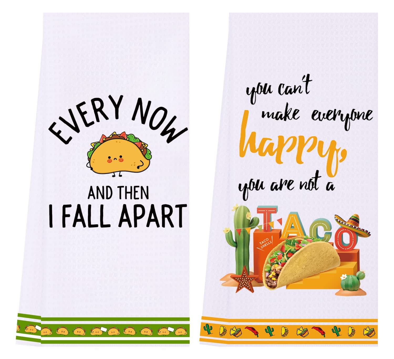 LXOMILL Taco Decorative Dish Towels, Funny Kitchen Accessories, Cinco De Mayo Decor, Housewarming Gift
