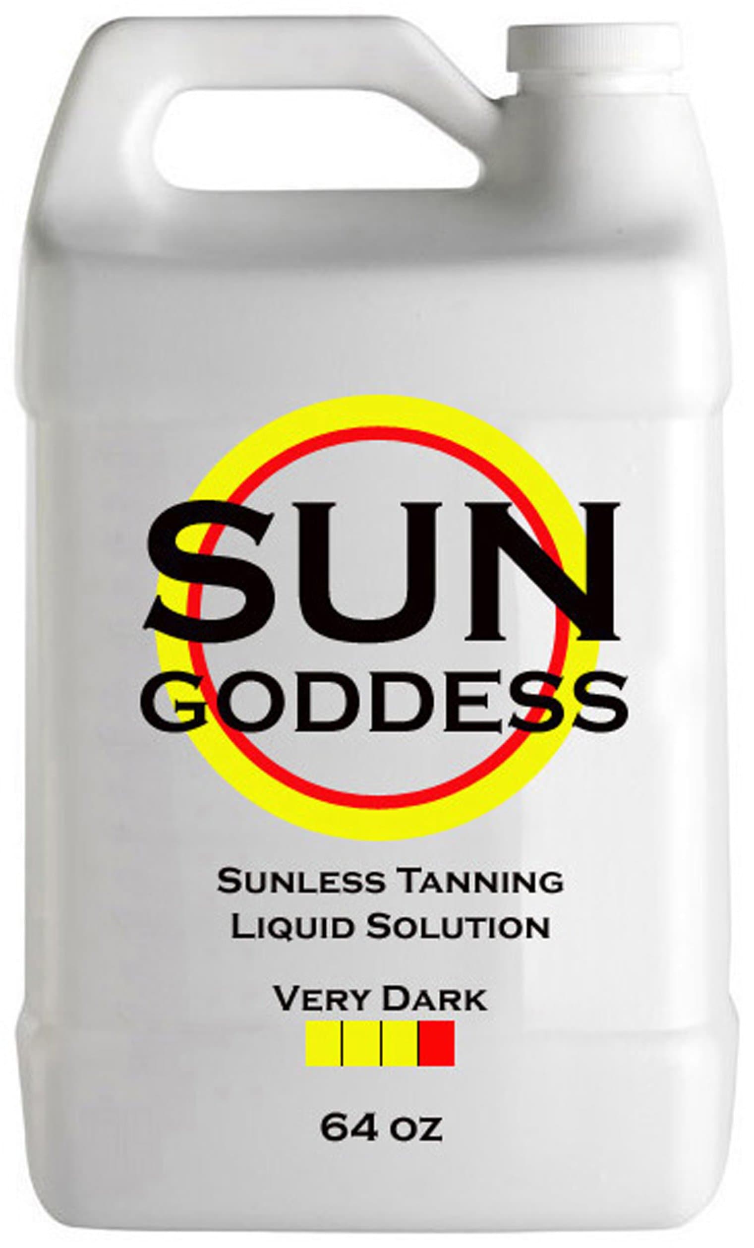 SUN GODDESS – VERY DARK - Spray Tan Solution - 64 oz - Sunless Self Tanning Liquid for Airbrush or HVLP System + INCLUDES: Applicator Mitt, Application Gloves, Best Fake Tanner Lotion Mousse Sample
