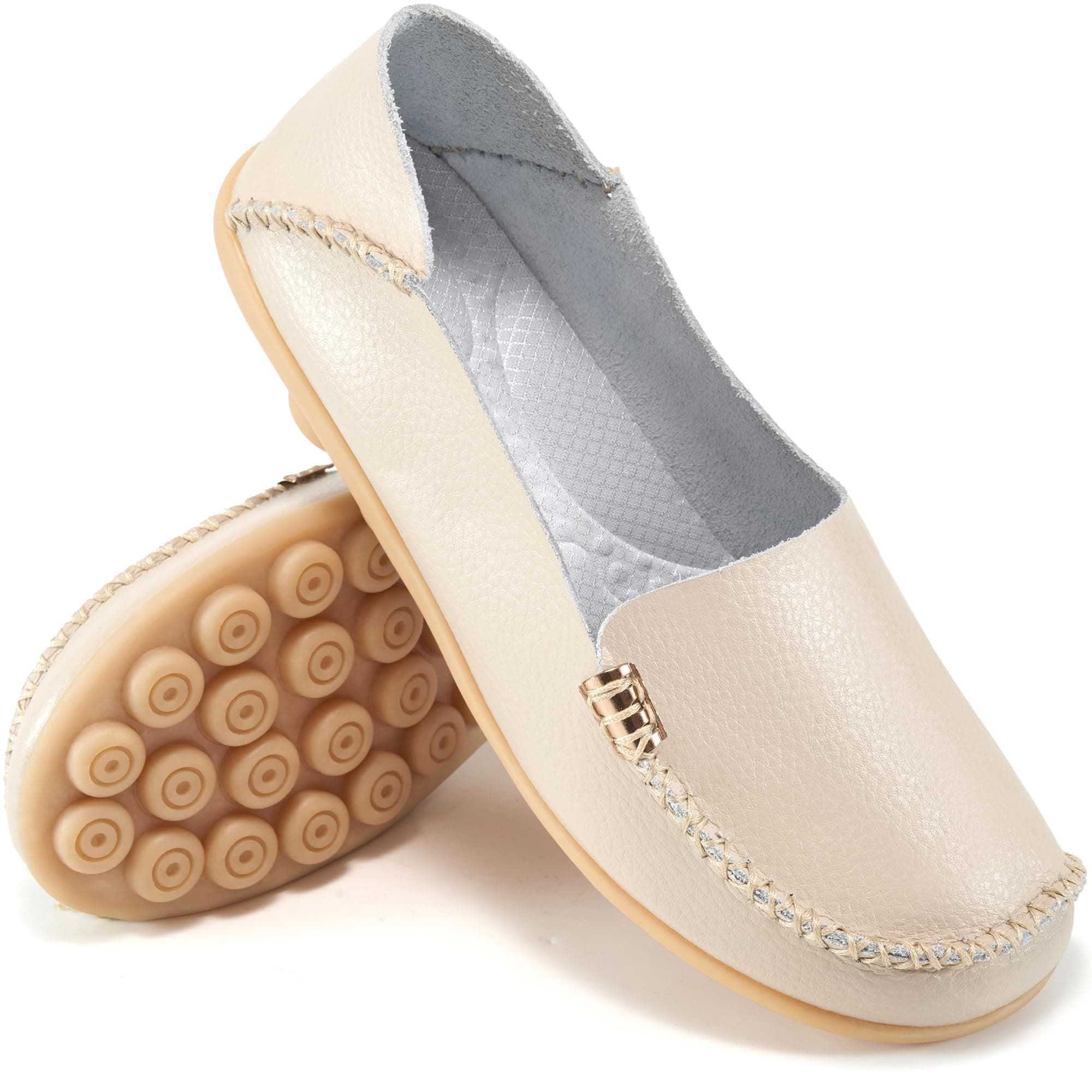 Womens Loafers Flats Shoes: Comfort Round Toe Slip on Soft Moccasins Dressy Loafer for Driving Walking