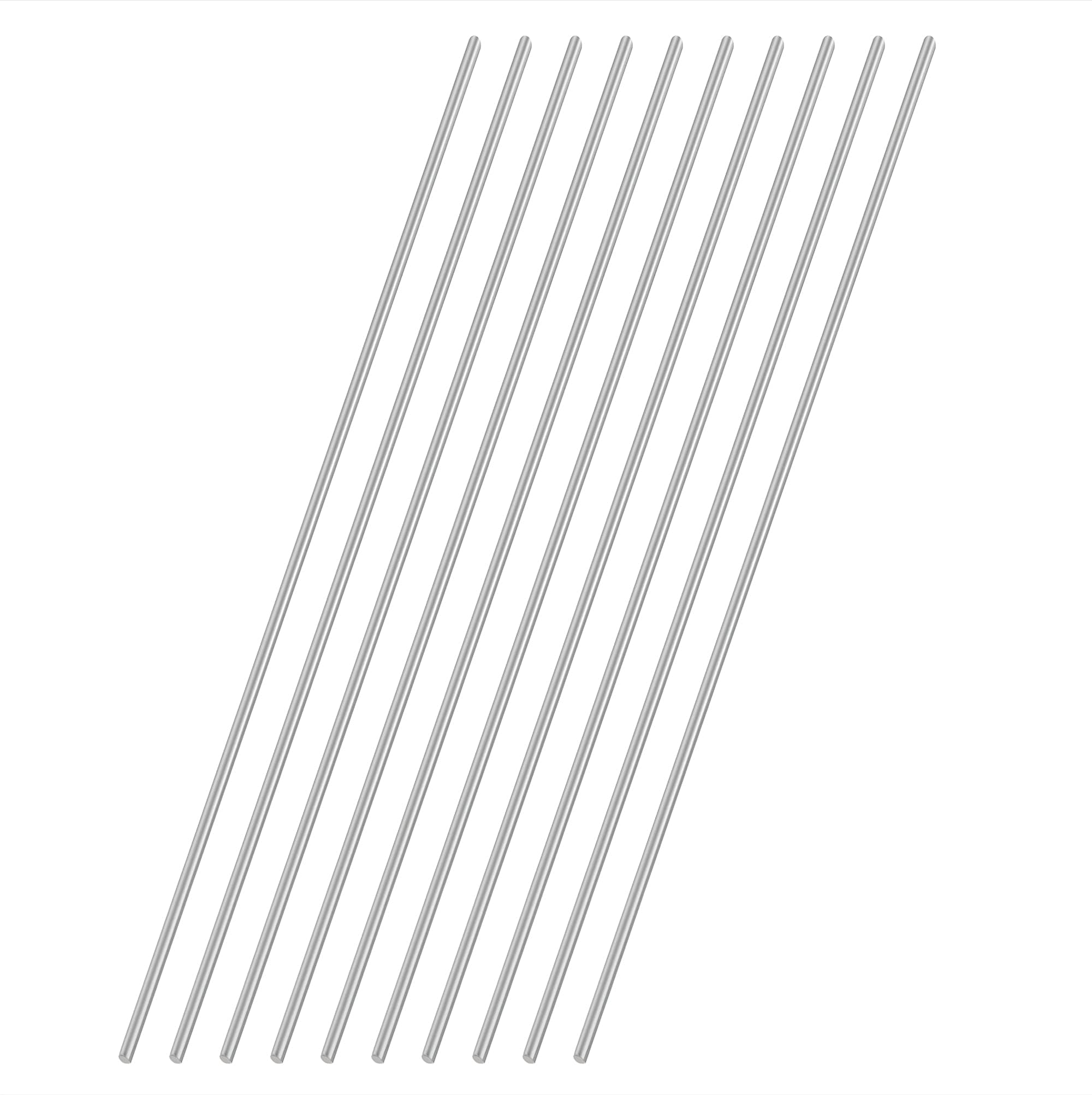 2.5mm x 300mm 304 Stainless Steel Round Rod, Metal Solid Shaft Rods Lathe Bar Stock for DIY Crafts Model Car Helicopter Airplane 10pcs