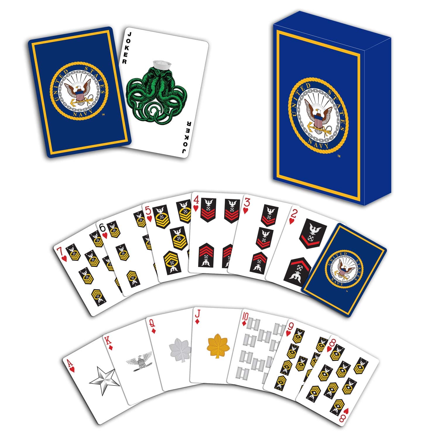 Military Gift Shop US Navy Professional Quality Playing Cards | Great for Game Night | Gifts for Sailors | Navy Playing Cards