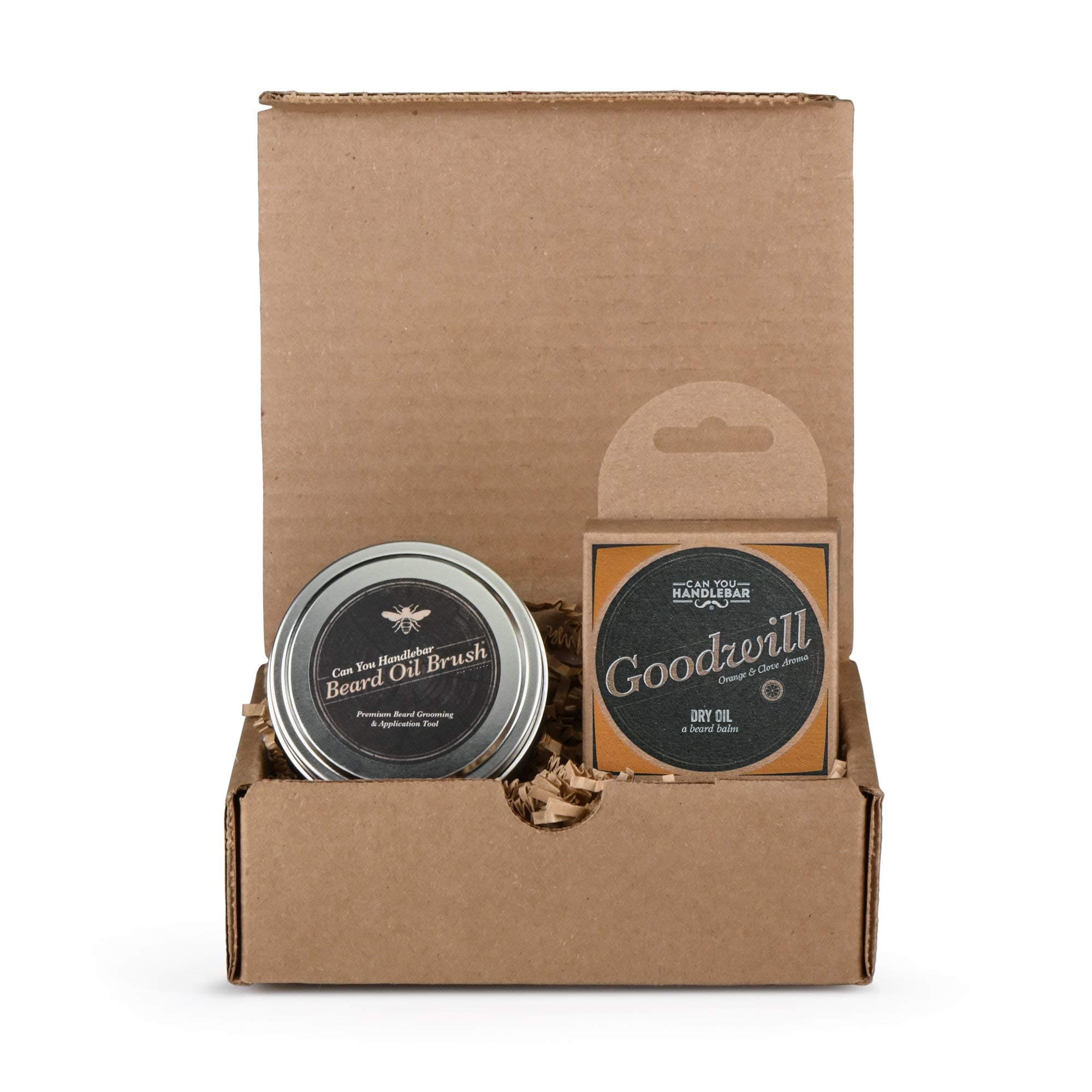 Beard Brush and Balm Set | Beard Balm Orange and Clove Scent (Goodwill) | Includes a Can You Handlebar Beard Oil Brush® (Beard Balm Applicator) & 2 Oz. Beard Balm | Made in the USA