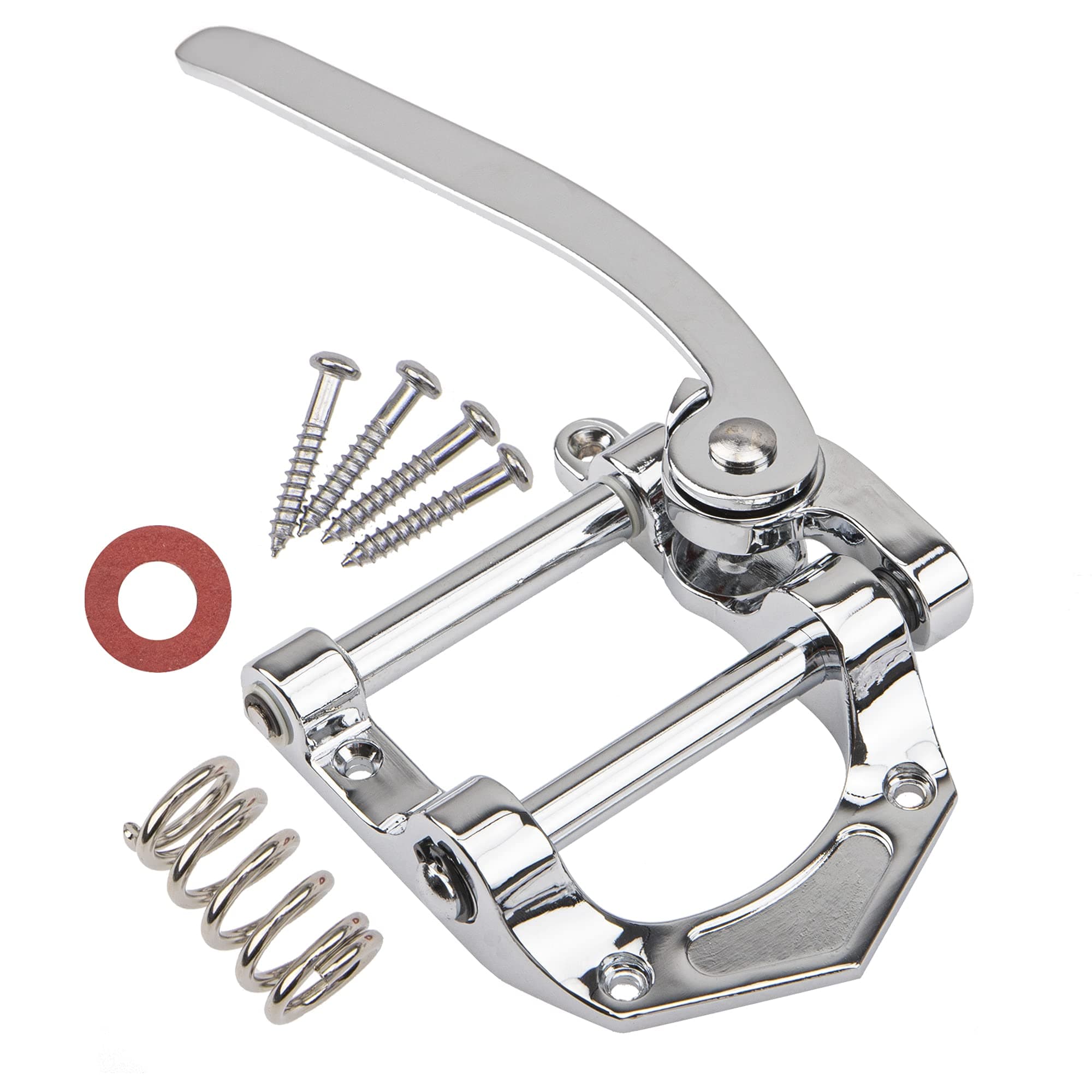 1Pcs Yootones Guitar Tremolo Unit Vibrato Bridge Tremolo Tool Accessories Flat Compatible with Les Paul LP SG Tele Electric Guitar (Silver)