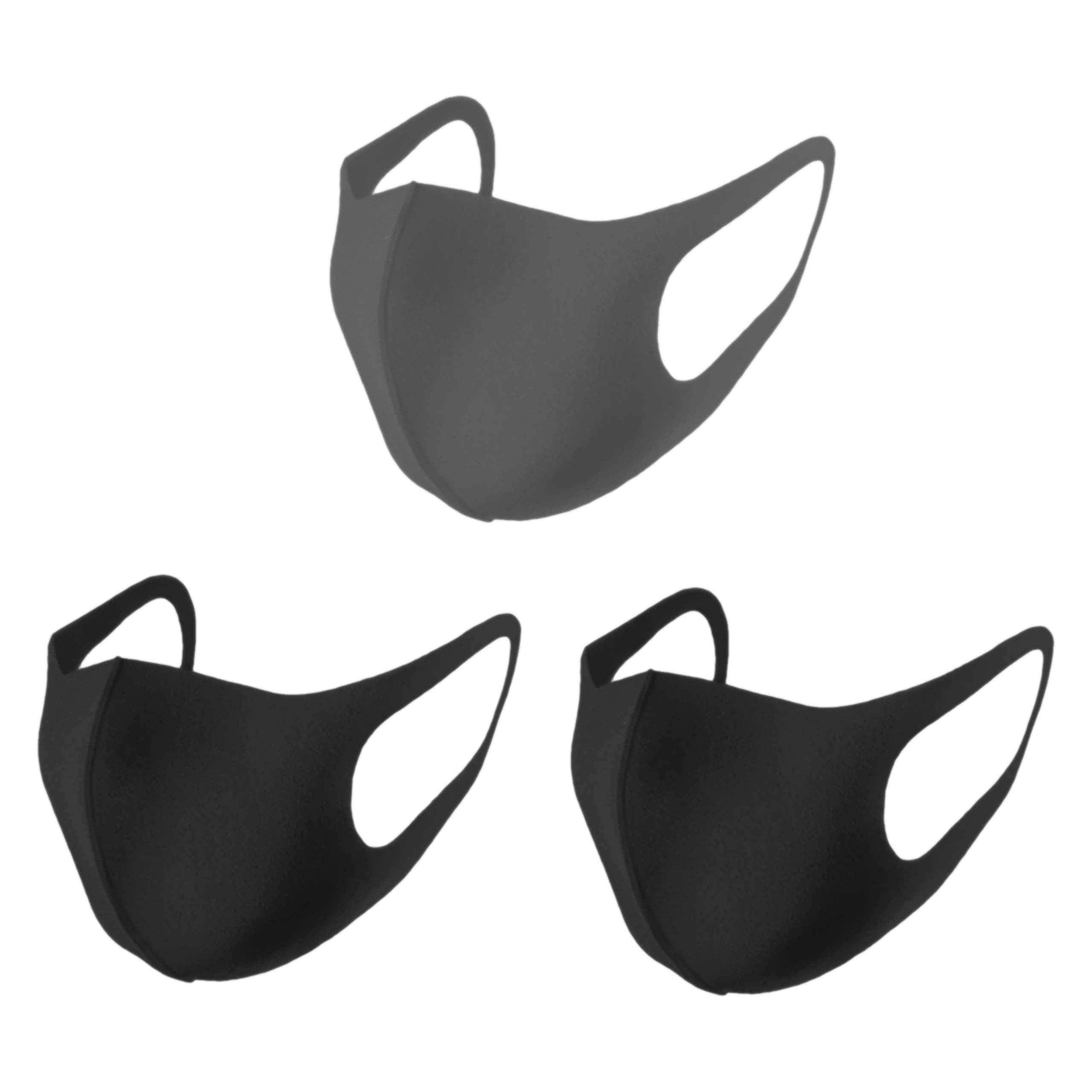 3 Pack Combo Nanosase Adult Unisex Space Cotton Memory Foam Face Masks (2 Black masks + 1 Gray mask)