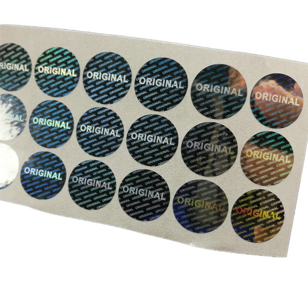 500 pcs Laser Hologram Original Sticker 15mm / 0.59 inch Round Security Tamper Evident Stickers One-time Use (Silver)
