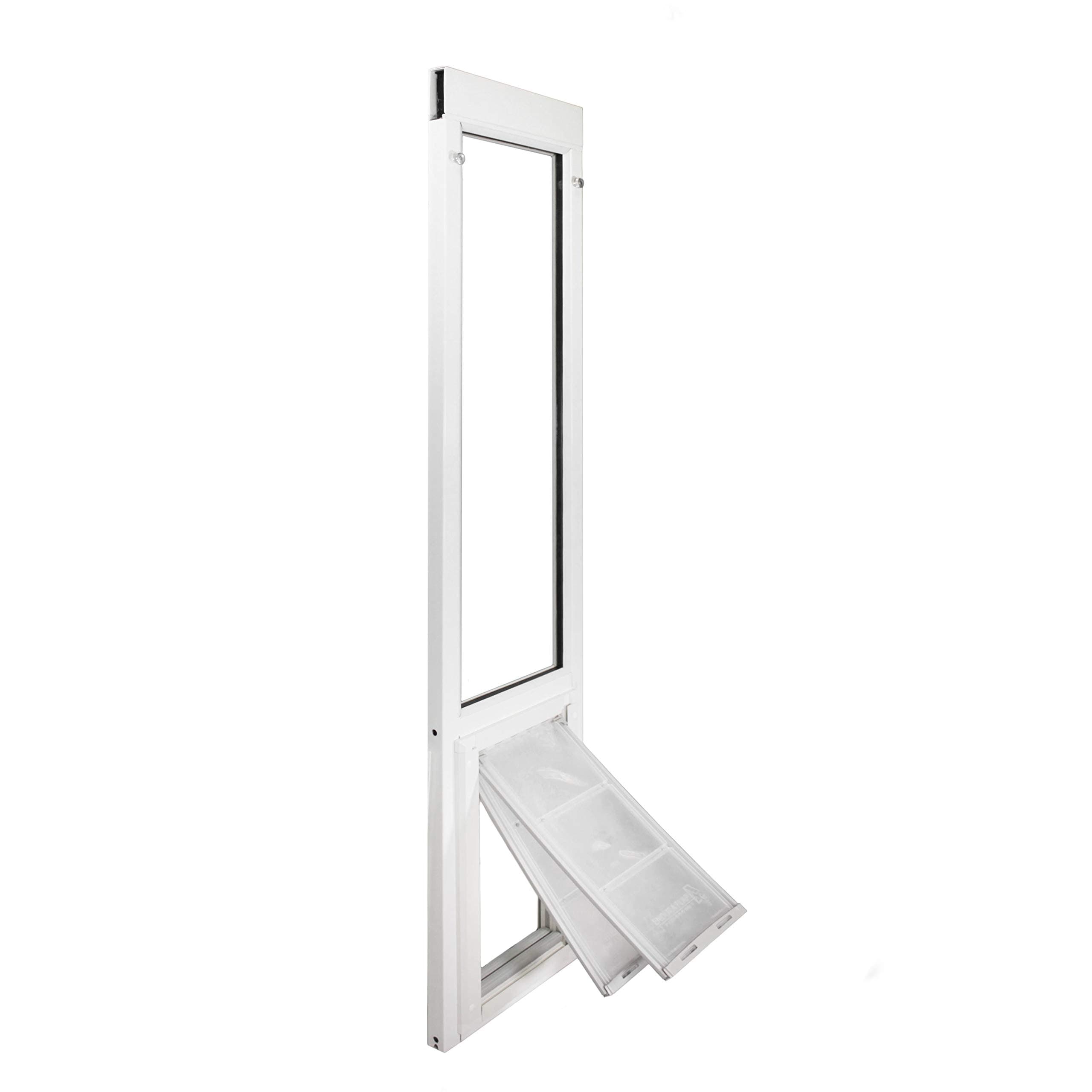 Endura Flap Pet Door for Vinyl Sliding Glass Doors | Dual-Flap Extreme Weather Design | Insulated, Energy-Efficient Dog Door with Locking Security | White, Small Flap, 77.25"-80.25" Slider Height