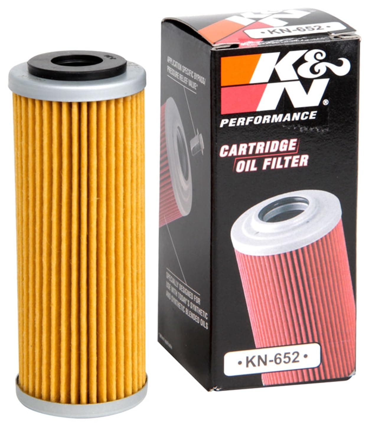 K&N Powersports Oil Filter - Cartridge 33x87mm compatible with Husqvarna, KTM (KN-652), Black
