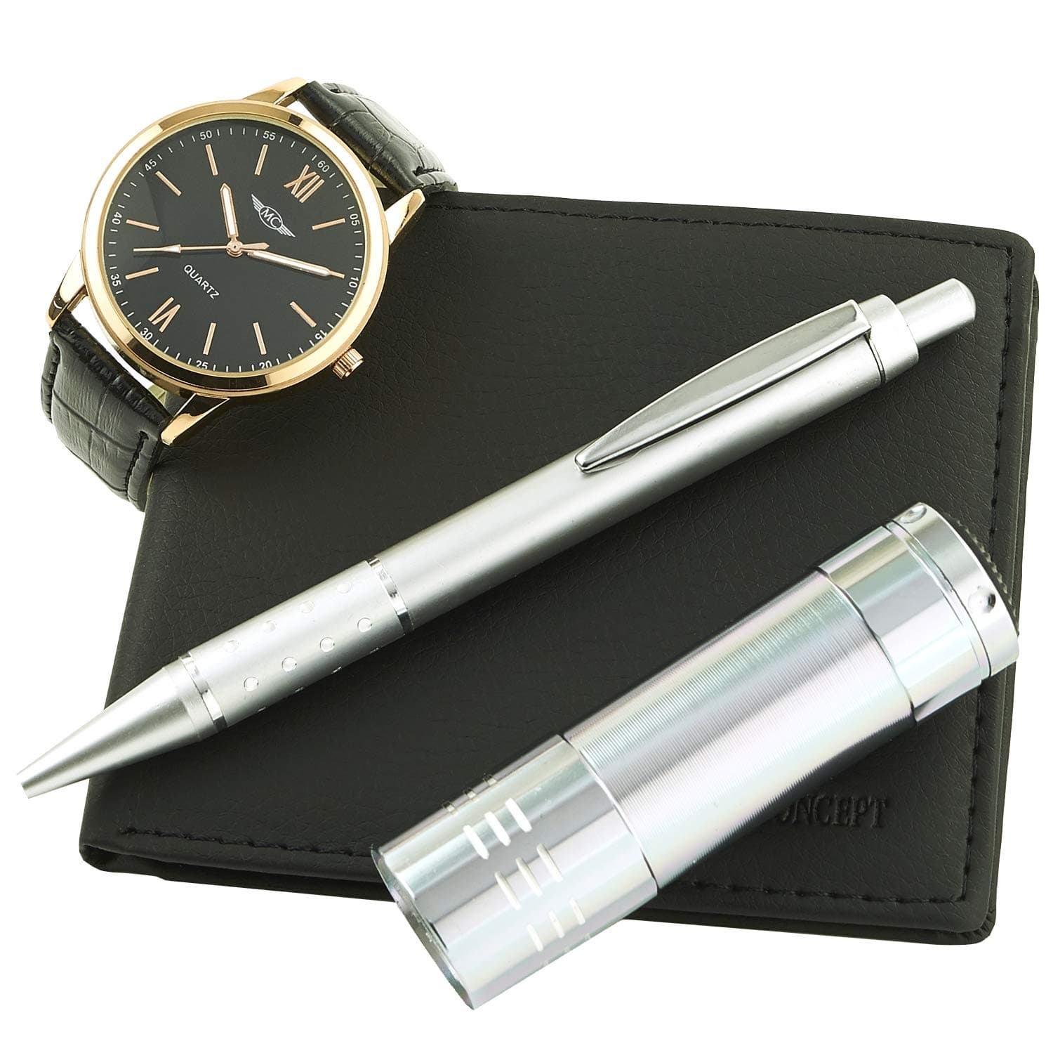 montre-concept Man with Torch, Wallet and Watch Gift Set Pen clp-1146-noir-or-rose Reference