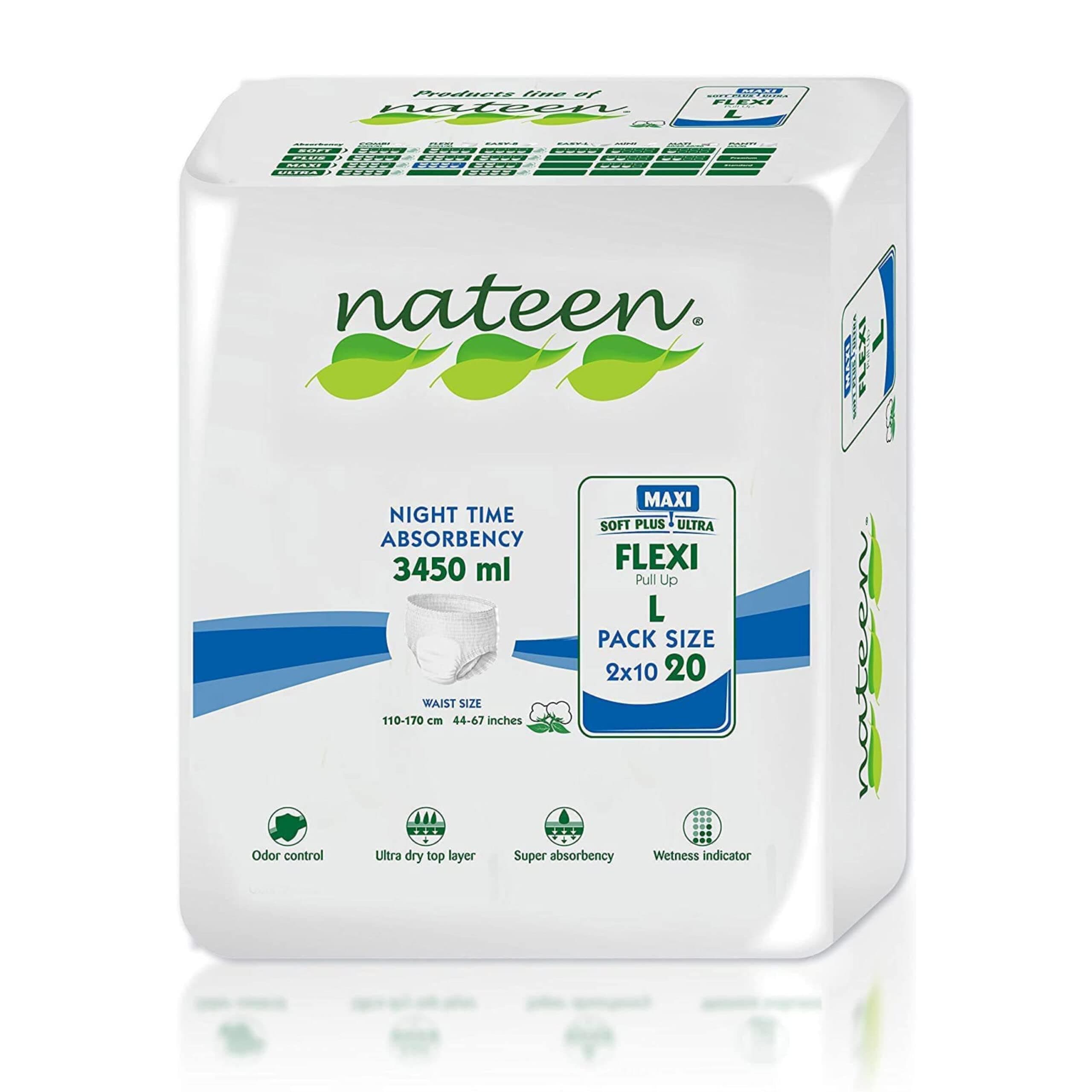 Tendercare Nateen - Adult Incontinence Pants - 20 Large Adult Night Time Pull Ups - Disposable Nappies for Men & Women - Discreet Incontinence Maxi Pants - 3450ml Absorbency