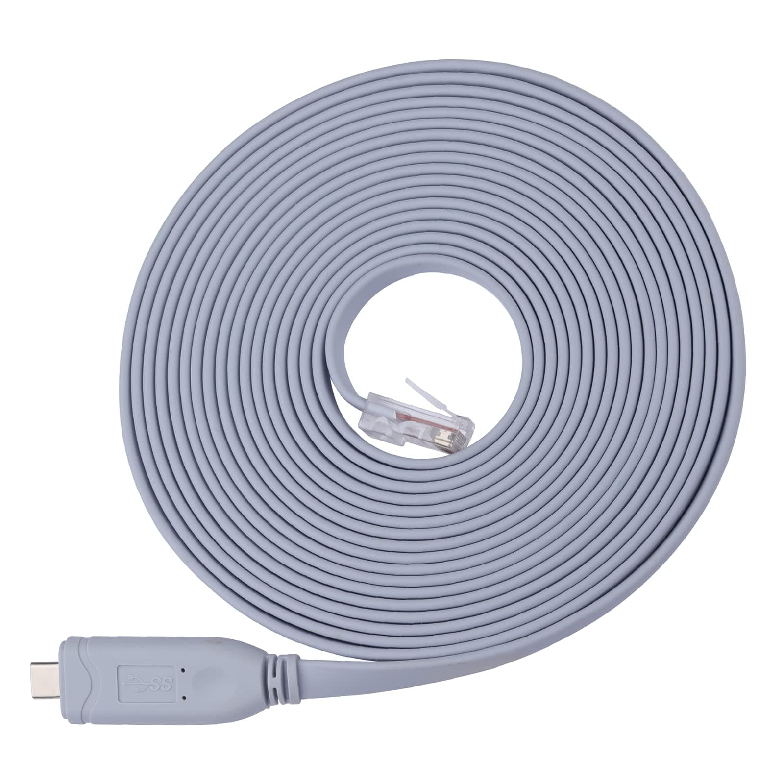 Console Cable,USB Type C Console Cable with FTDI Chip,USB C to RJ45 Serial Adapter Compatible with HP,Huawei,Routers/Switches for Laptop in Linux,Windows,Mac (16FT)