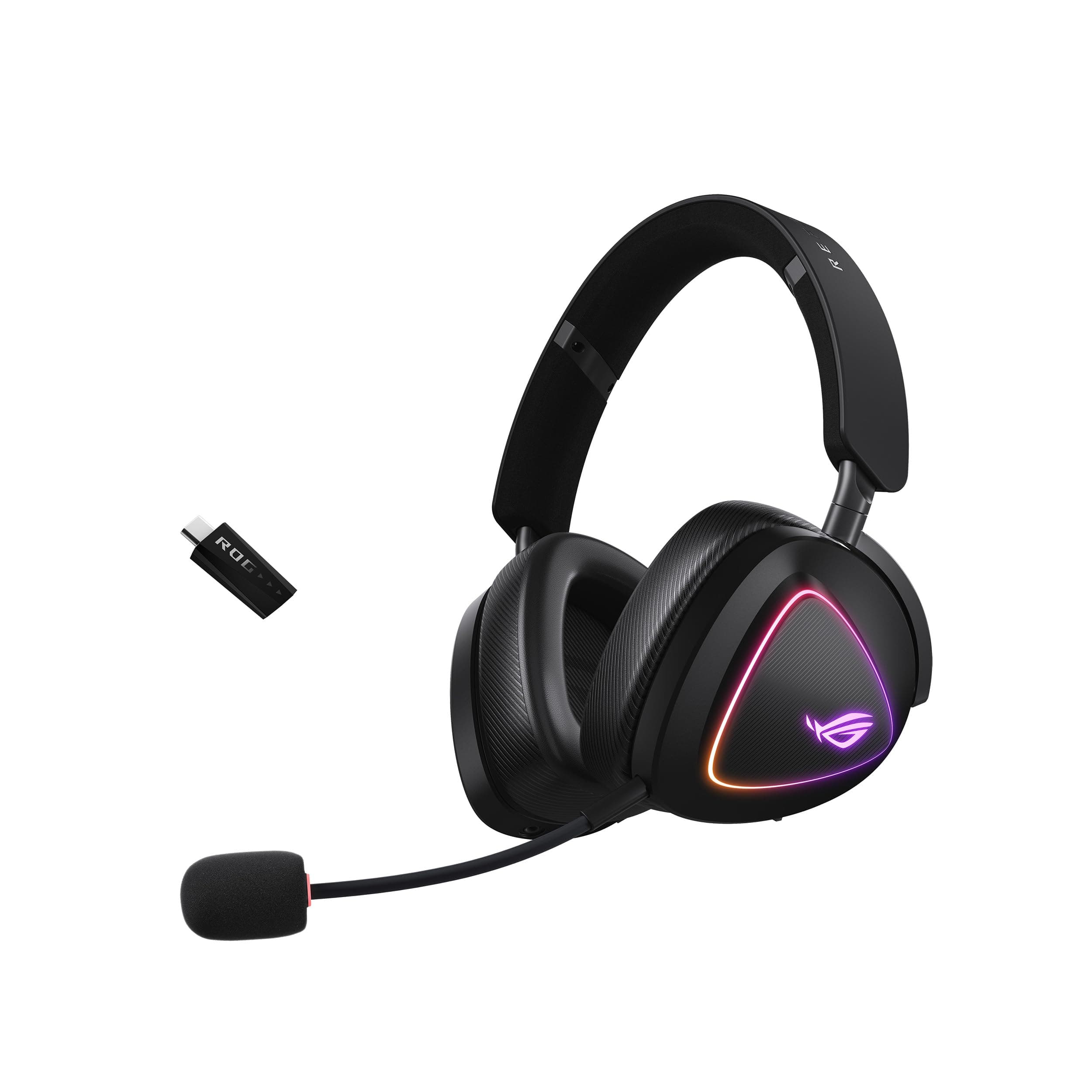 ASUS ROG Delta II Wireless Gaming Headset (BT, ROG SpeedNova 2.4GHz, 3.5mm, 50mm Titanium-Plated Drivers, 10mm Super-Wideband Mic, 110HR Battery, DualFlow Audio, For PC, Switch, PS5, Xbox)- Black