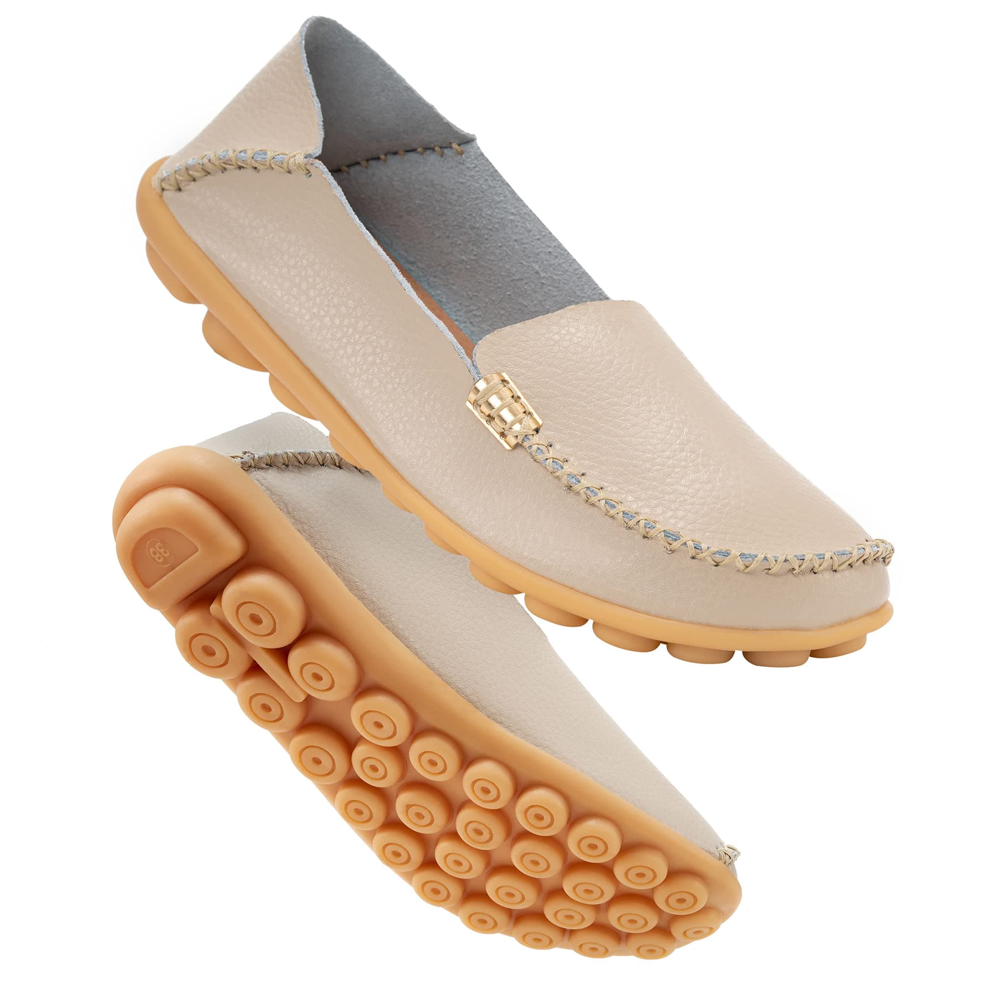 Women's Comfortable Loafers Casual Round Toe Moccasins Wild Driving Flats Soft Walking Shoes Women Slip On