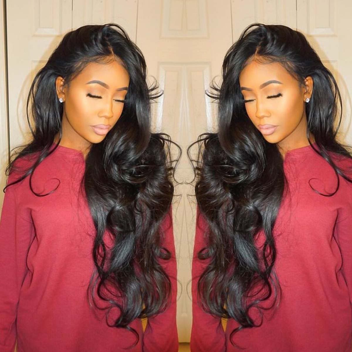 Isshin Beauty 9A Glueless Full Lace Human Hair Wigs With Baby Hair Body Wave 130% Density Natural Black Brazilian Virgin Hair Bleached Knots Lace Front Wigs For Black Women 20inches Natural Color