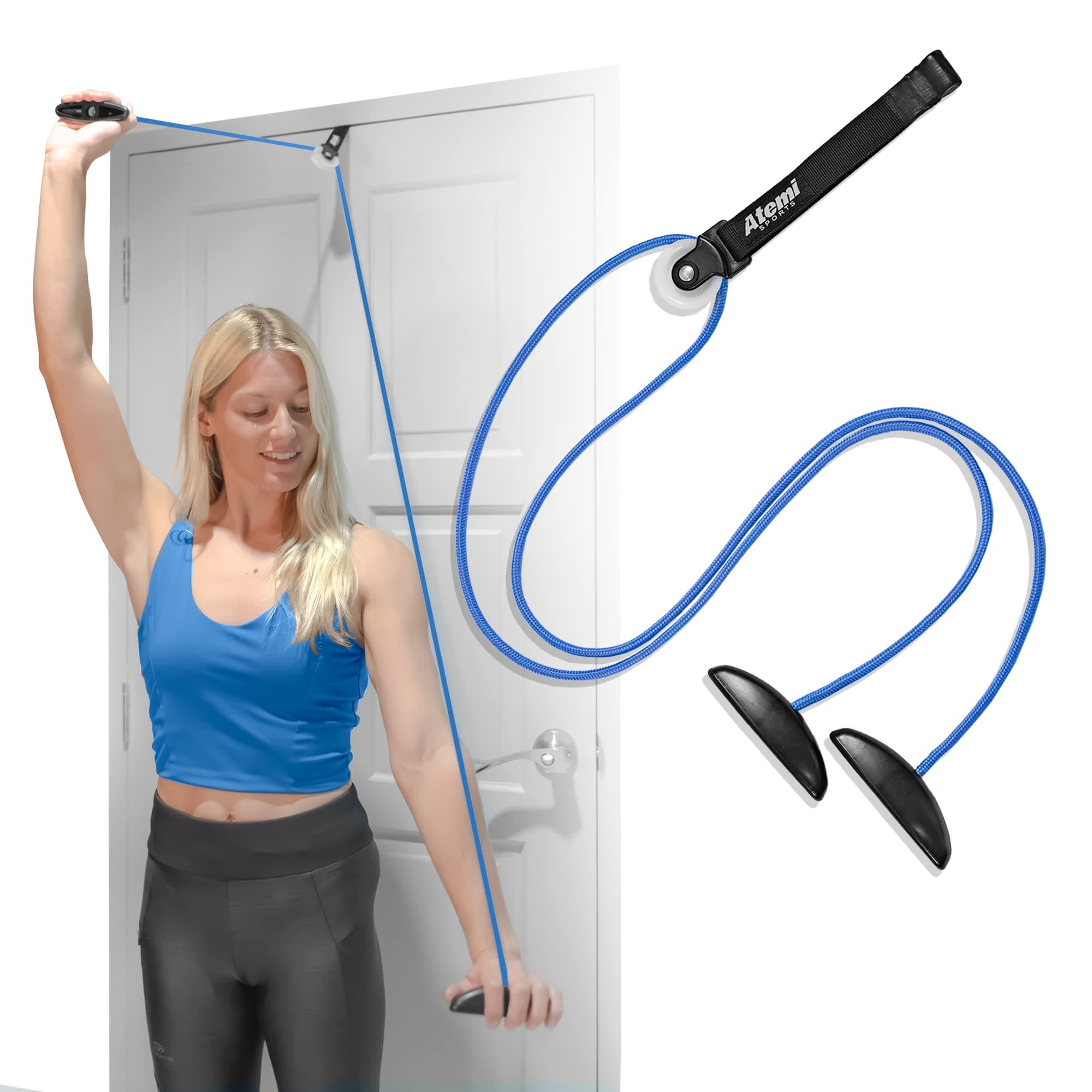 Shoulder Pulley for Physical Therapy, Over Door Pulley for Shoulder Recovery, Exercise Pulley for Shoulder Rehab, Rotator Cuff Exerciser for Frozen Shoulders & Range of Motion, HSA/FSA Eligible