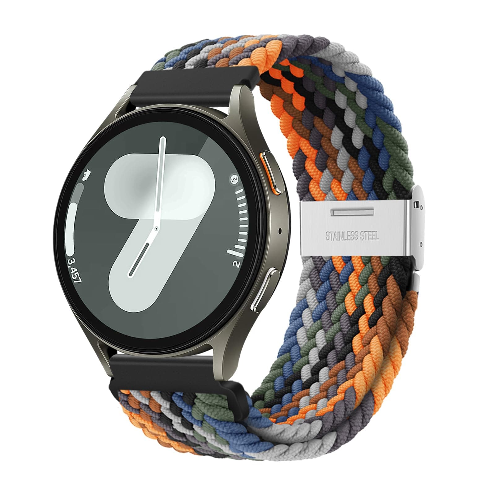 20mm Braided Watch Straps Compatible with Samsung Galaxy Watch 7 6 Classic Strap 43mm 47mm/Galaxy Watch 5 pro 45mm Nylon Solo Loop Replacement Watch Band for Amazfit GTS4(Watch Not Included)