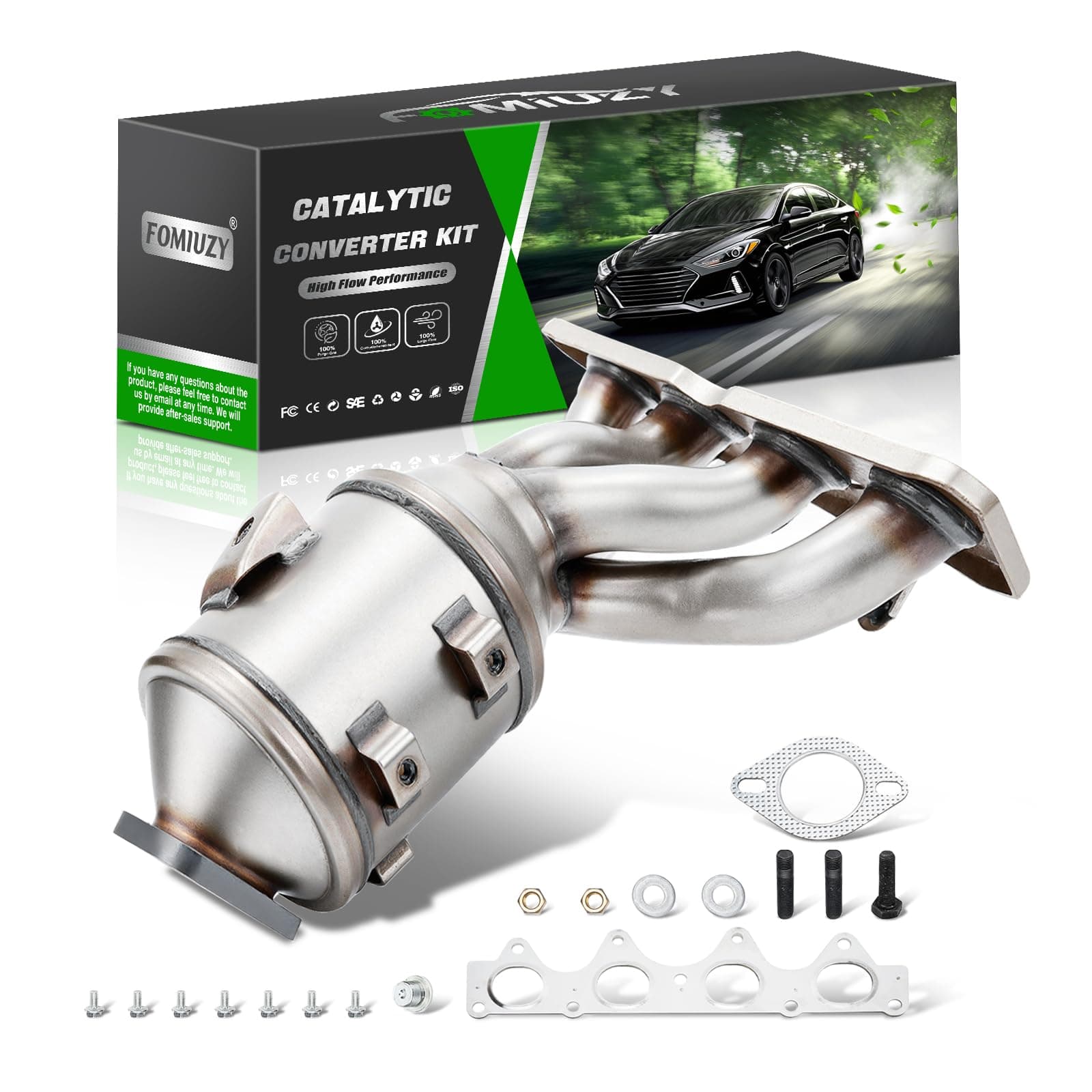 Catalytic Converter Kit Fit Hyundai Accent Veloster Kia Soul Rio 2012 2013 2014 2015 2016 2017 2018 2019 1.6L
