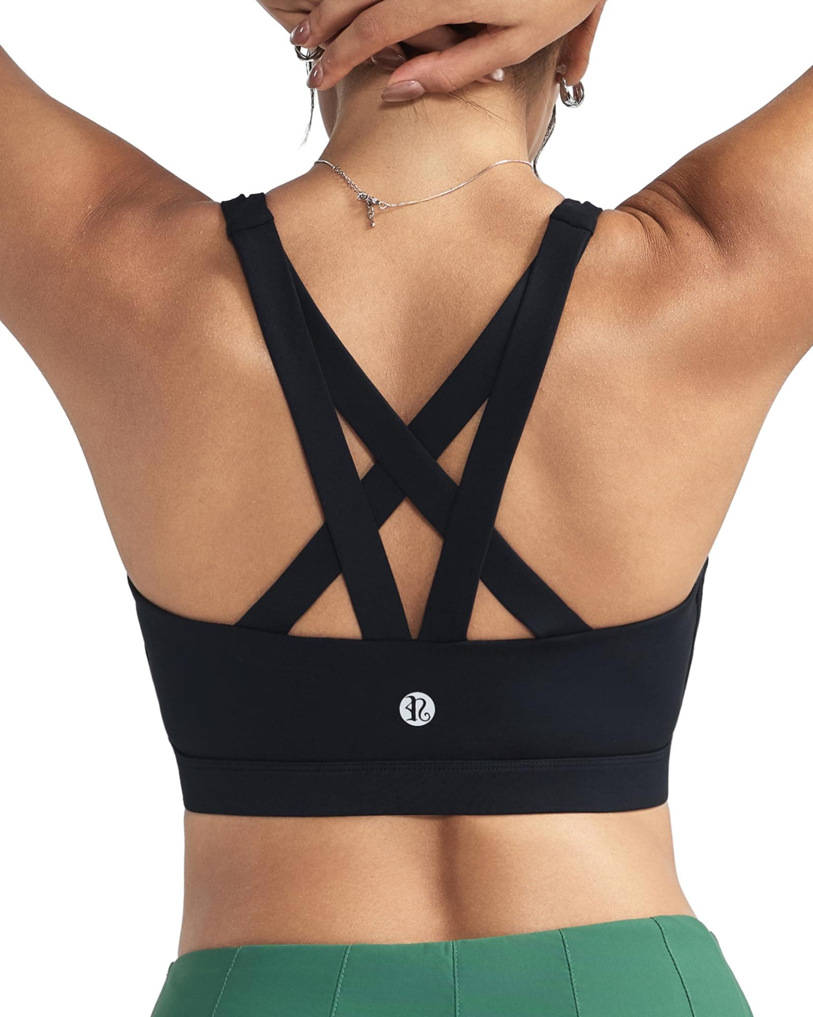 Sports Bras for Women,Padded Strappy Sports Bras Criss-Cross Back Medium Support Sports Bras with Removable Cups