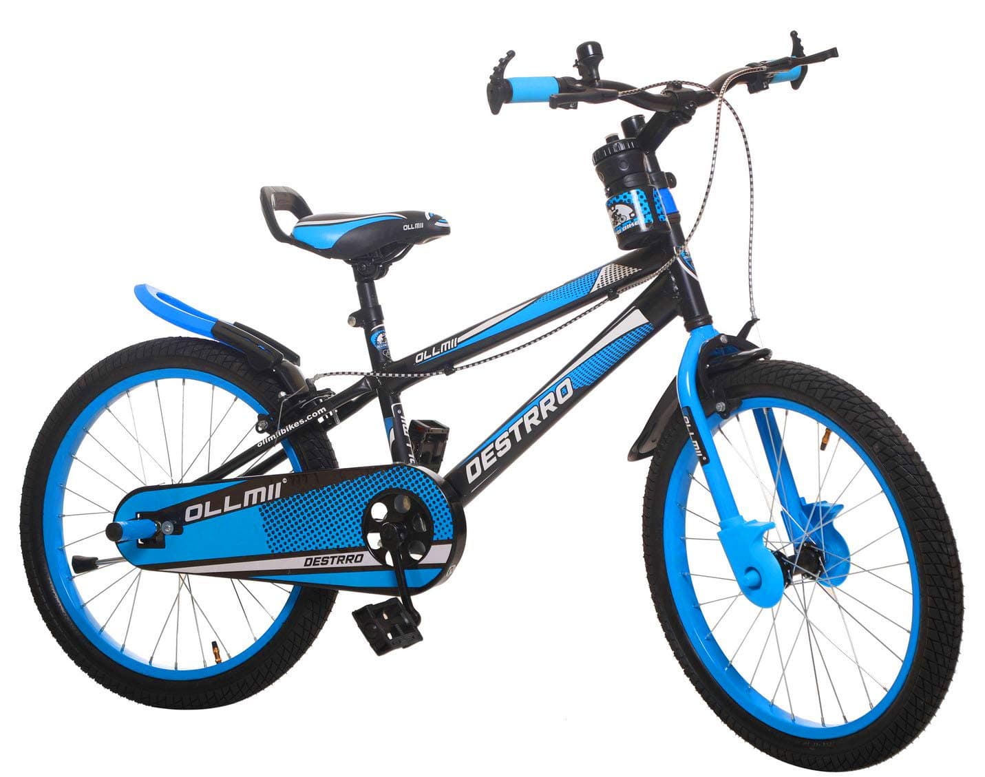 Ollmii Bikes Destrro Steel Kids Cycle 20 inches Sky Blue and Black for 7 to 10 Years