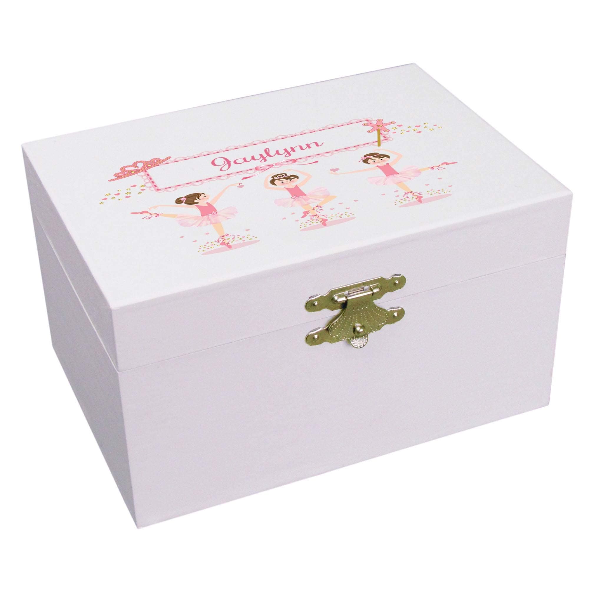 - Personalized Ballerina Brunette Musical Ballerina Jewelry Box