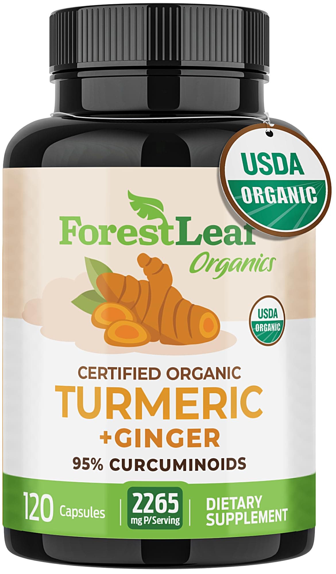 Turmeric Supplement Extra Strength 2265mg - Turmeric Curcumin Supplement w/BioPerine Black Pepper - Tumeric and Ginger Supplements, 95% Curcuminoids, Supports Immune & Joint Health, 120 Caps