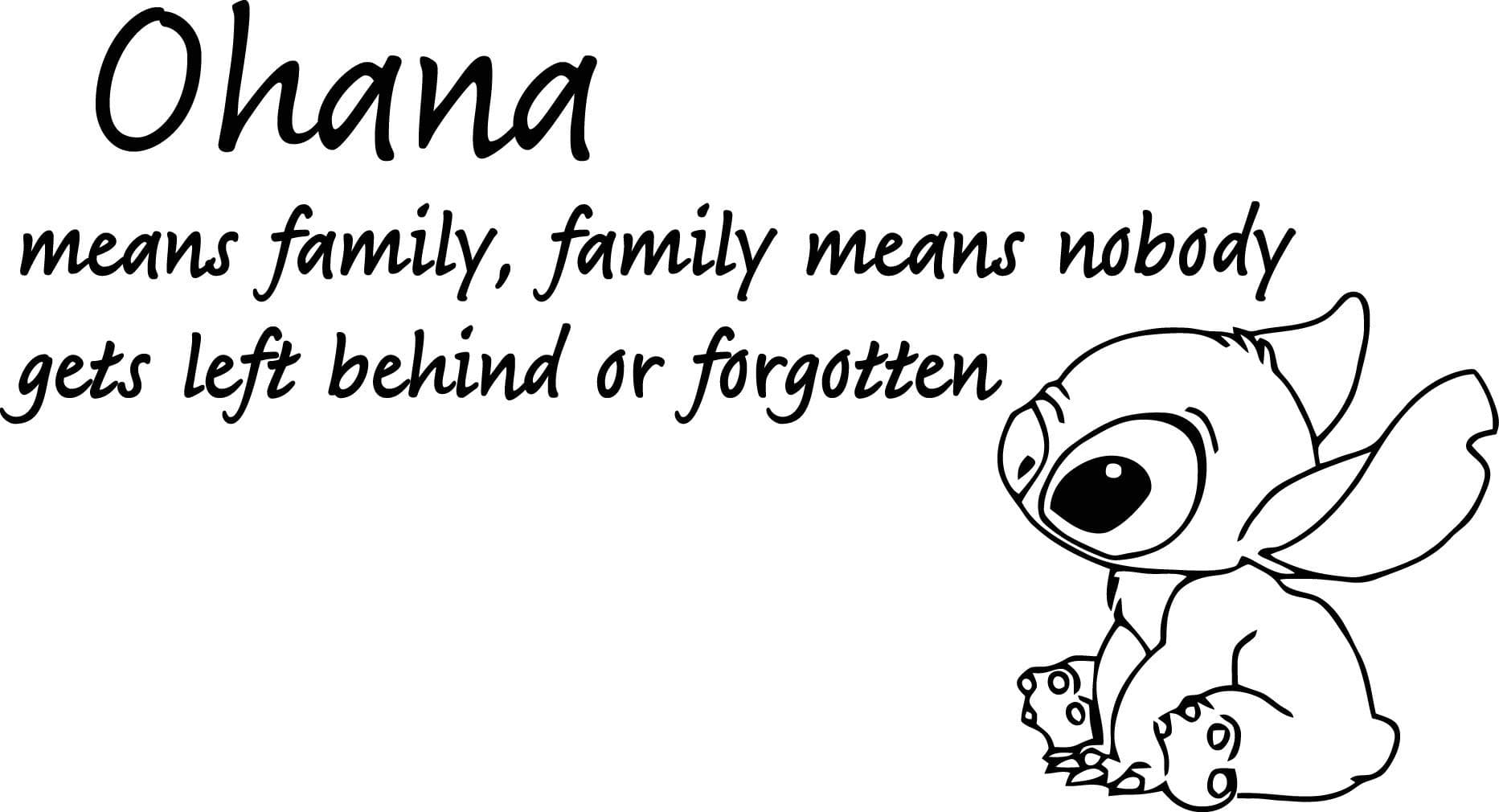 Ohana Wall Decals Nursery- Ohana Means Family Wall Decal Quote Lilo and Stitch Vinyl Sticker Baby Kids Nursery Wall Art Home Decor |Q 049| by FabWallDecals (18" Tall x 32" Wide)
