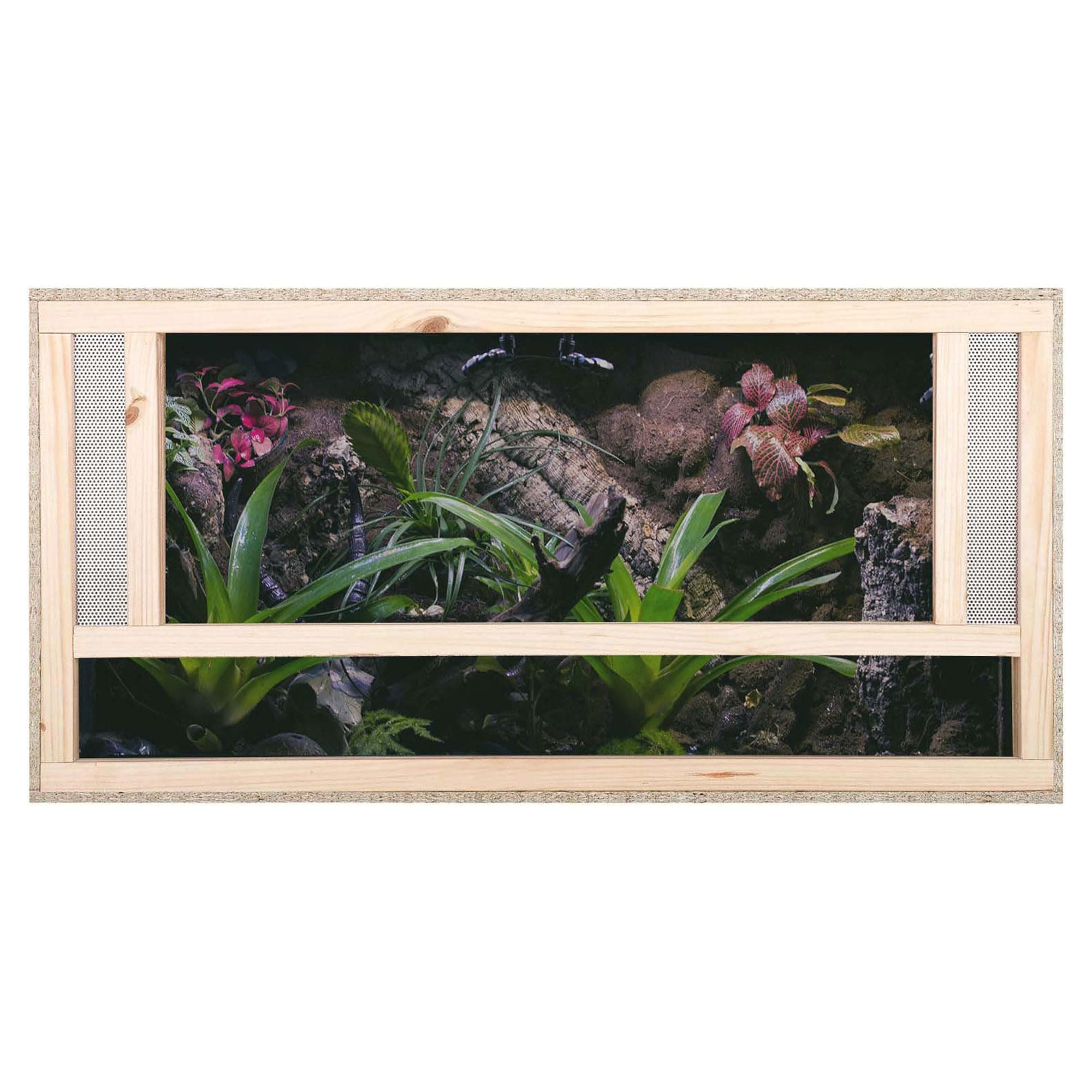 REPITERRA Wooden Terrarium for Reptiles, 100 x 60 x 60 cm, OSB Wood, Side Ventilation, Easy to Assemble, 360 Liters