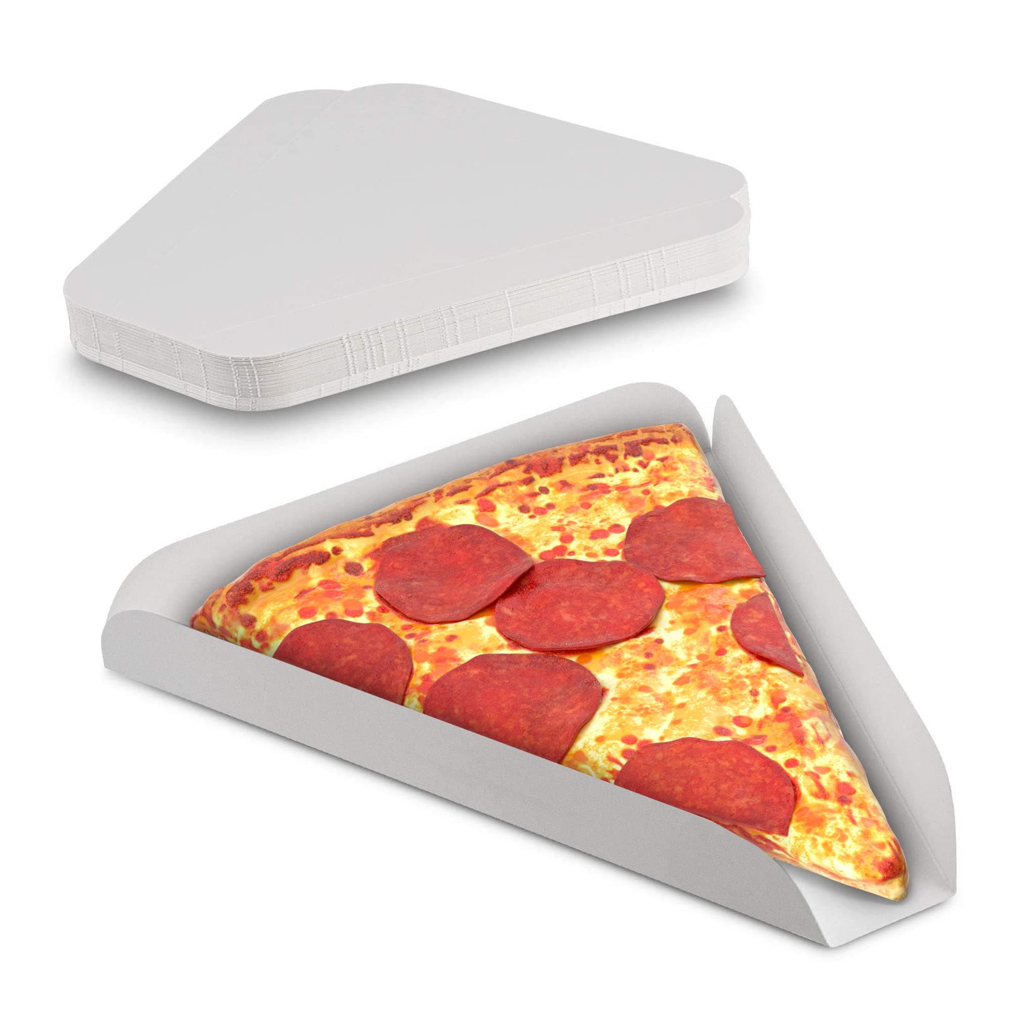 MT Products White Single Pizza Wedge Plate 8.43" x 7.75" - Paperboard Pie Slice Tray (Pack of 50) - Made in USA