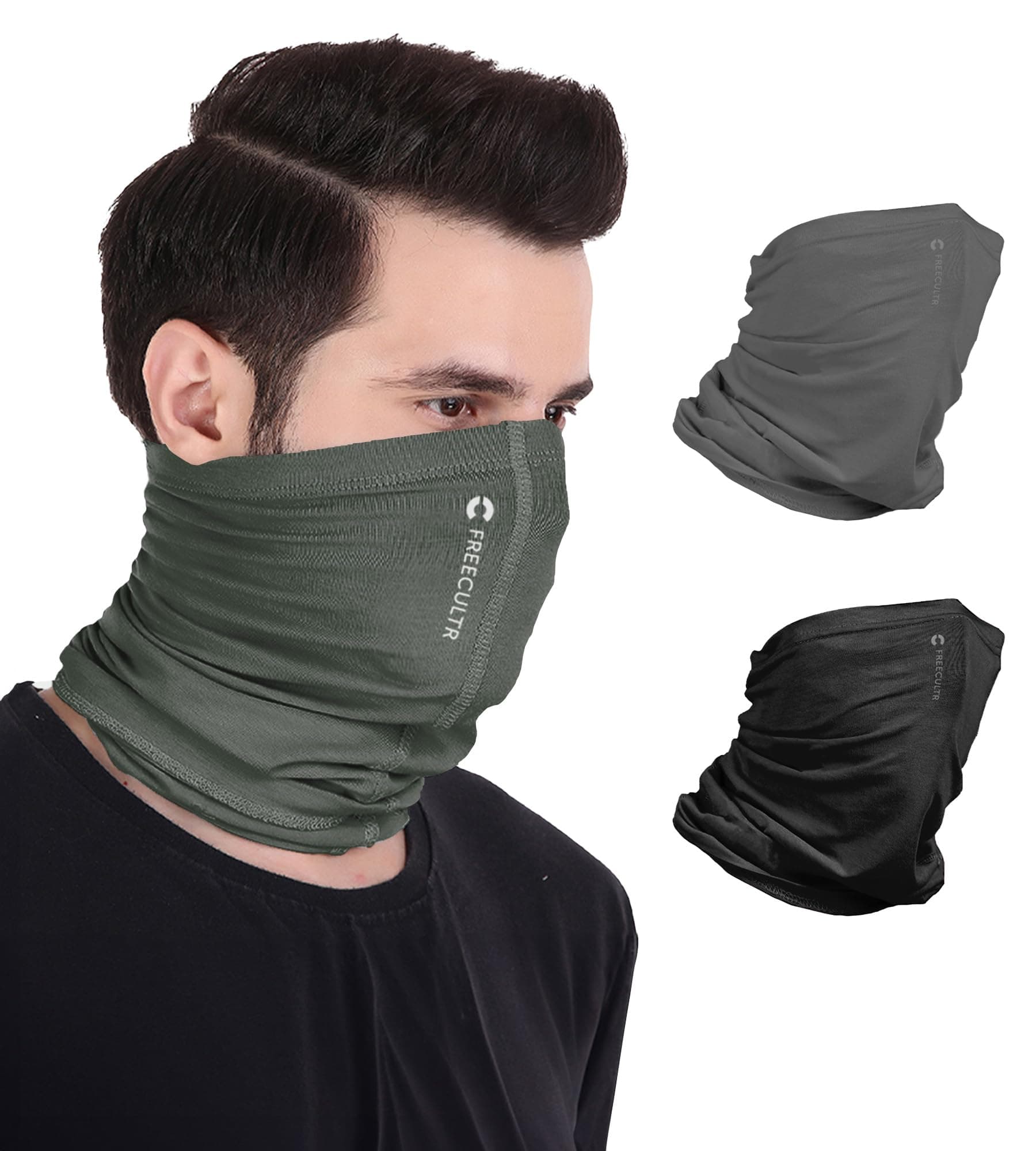 - Unisex Bamboo Plain Bandana, Anti Microbial Super Soft & Comfort Fit, Breathable Multipurpose Headband, Face Mask for Dust Protection-Pack of 3-100% Try On Guarantee - Made in India