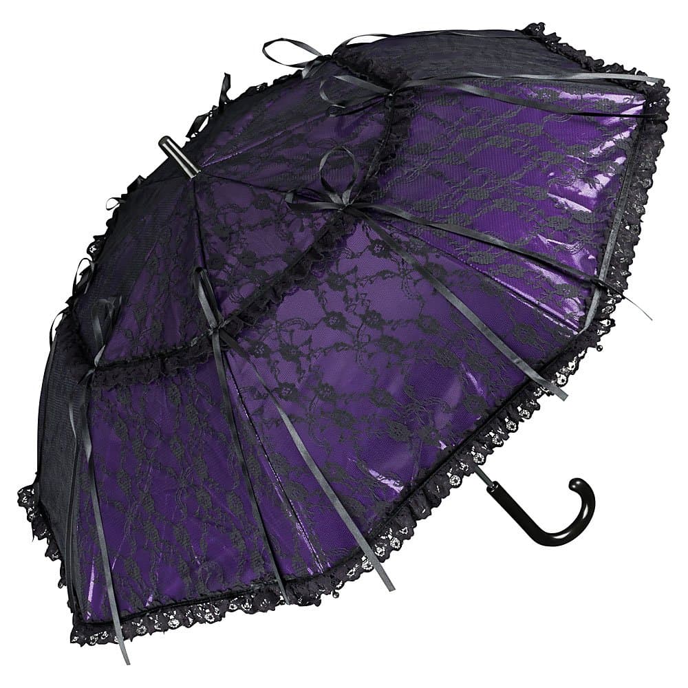 VON LILIENFELD Umbrella Automatic Bridal Wedding Woman Lace Luna Purple