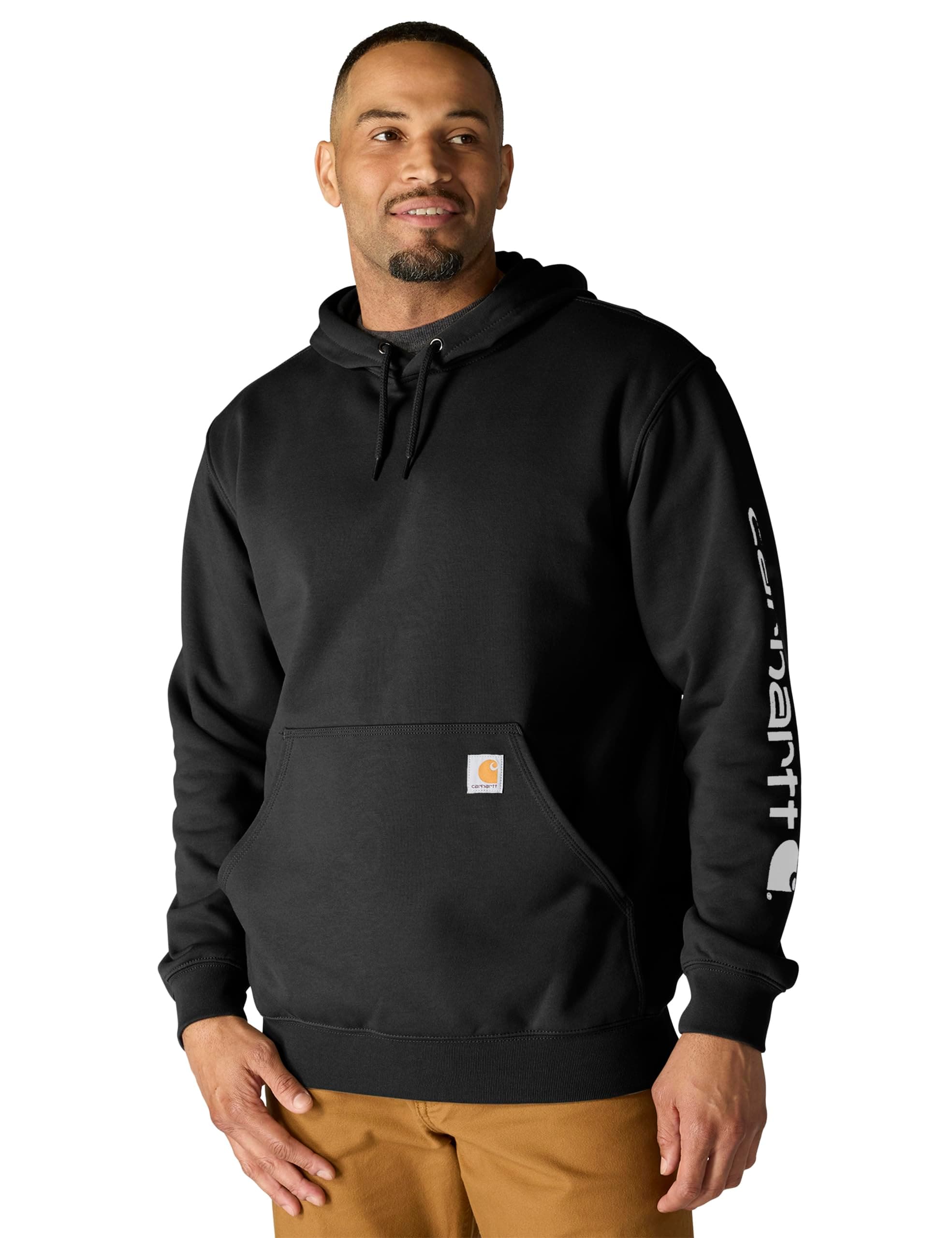 Men's Midweight Sleeve Logo Hooded Sweatshirt Shirt