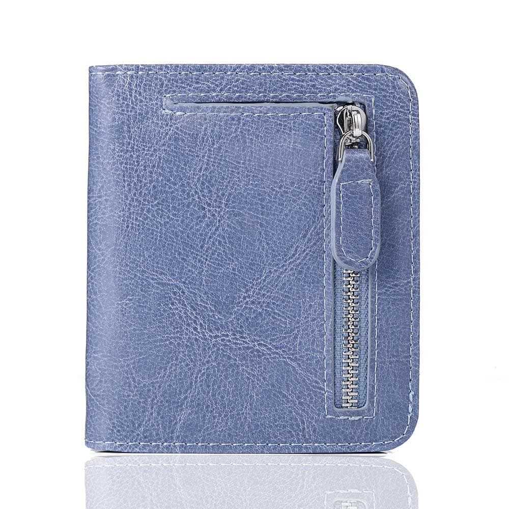 FUNTOR Small Wallets for Women, Ladies Small Compact Bifold Pocket RFID Blocking Genuine Leather Wallet for Women