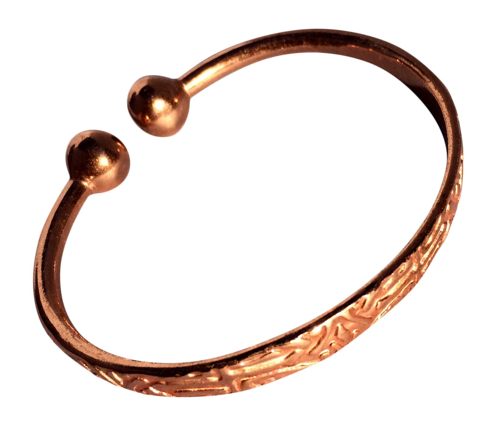 Magnetic Aztec Pattern Solid Copper Bracelet - 2 Wrist Sizes - CCB-MB3 (Medium - 172mm (6 3/4") to 195mm (7 3/4"))