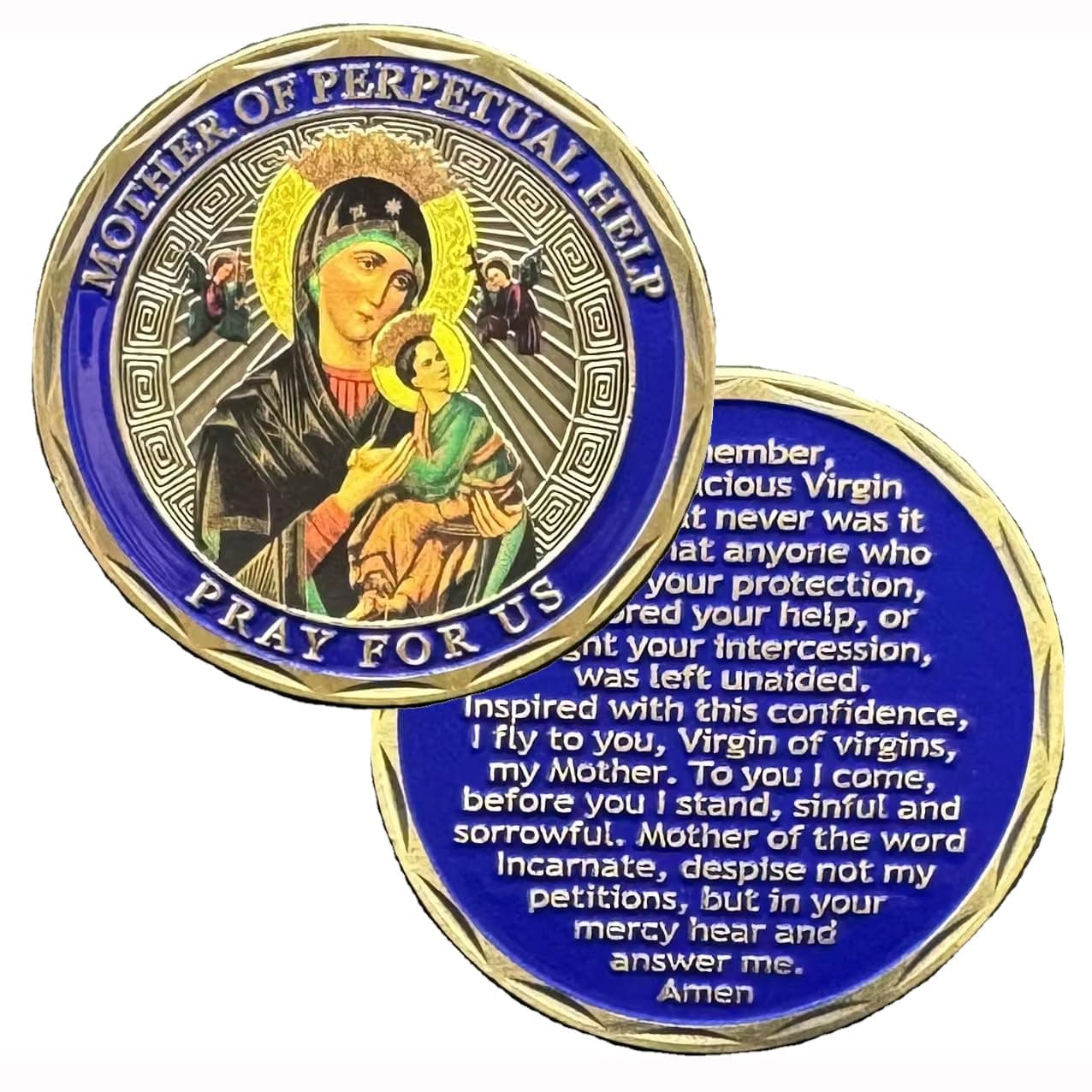 Mother of Perpetual Help Challenge Coin Pray for US Amen Car Medal Commemorative Gift