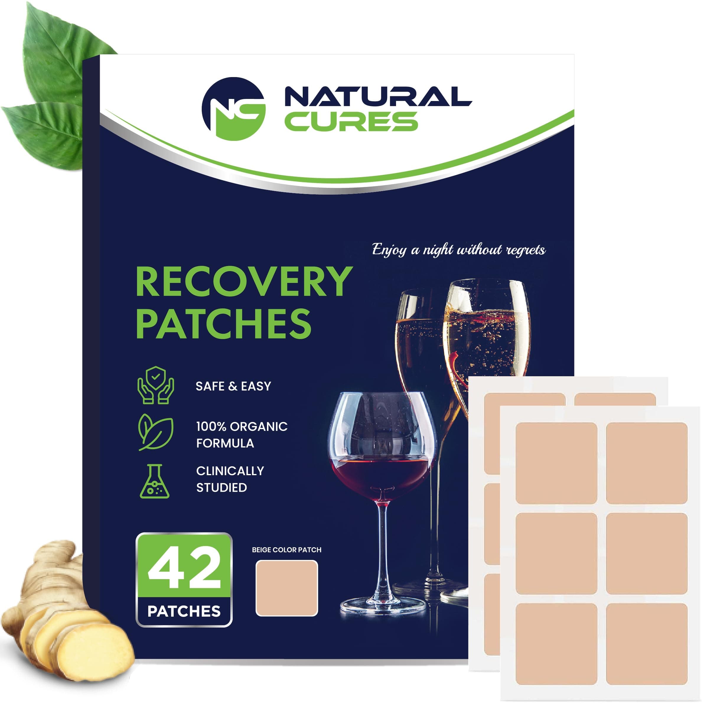 Party Recovery Patch - 42-Pack Party Patches - Wake Up Refreshed and Energized with Skin-Friendly Patch - Strong Adhesive for Secure Fit - Natural Ingredients for Quick Recovery (Beige (42 Count))