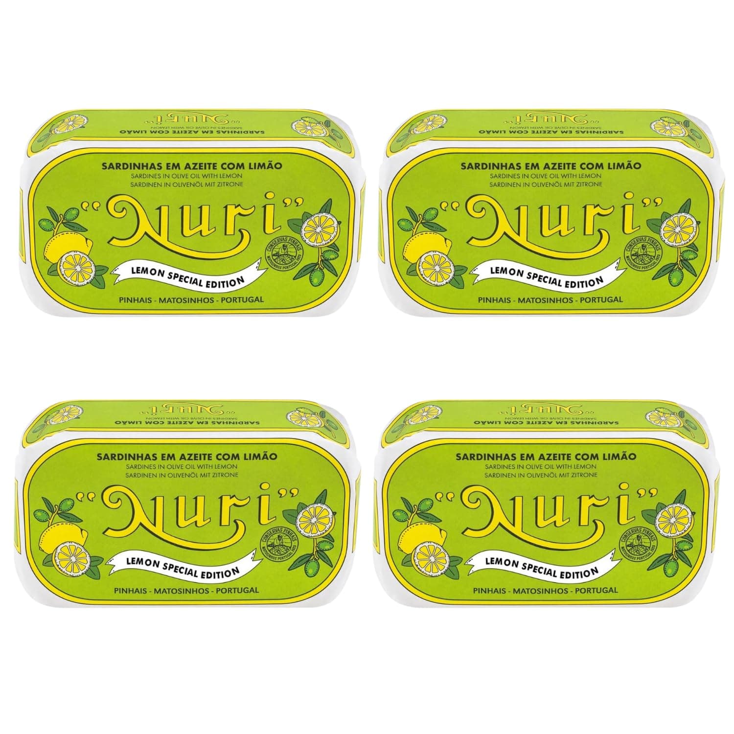 NURI Portuguese Sardines in Olive Oil and Lemon Special Edition - 4 Pack - 4.4 oz cans