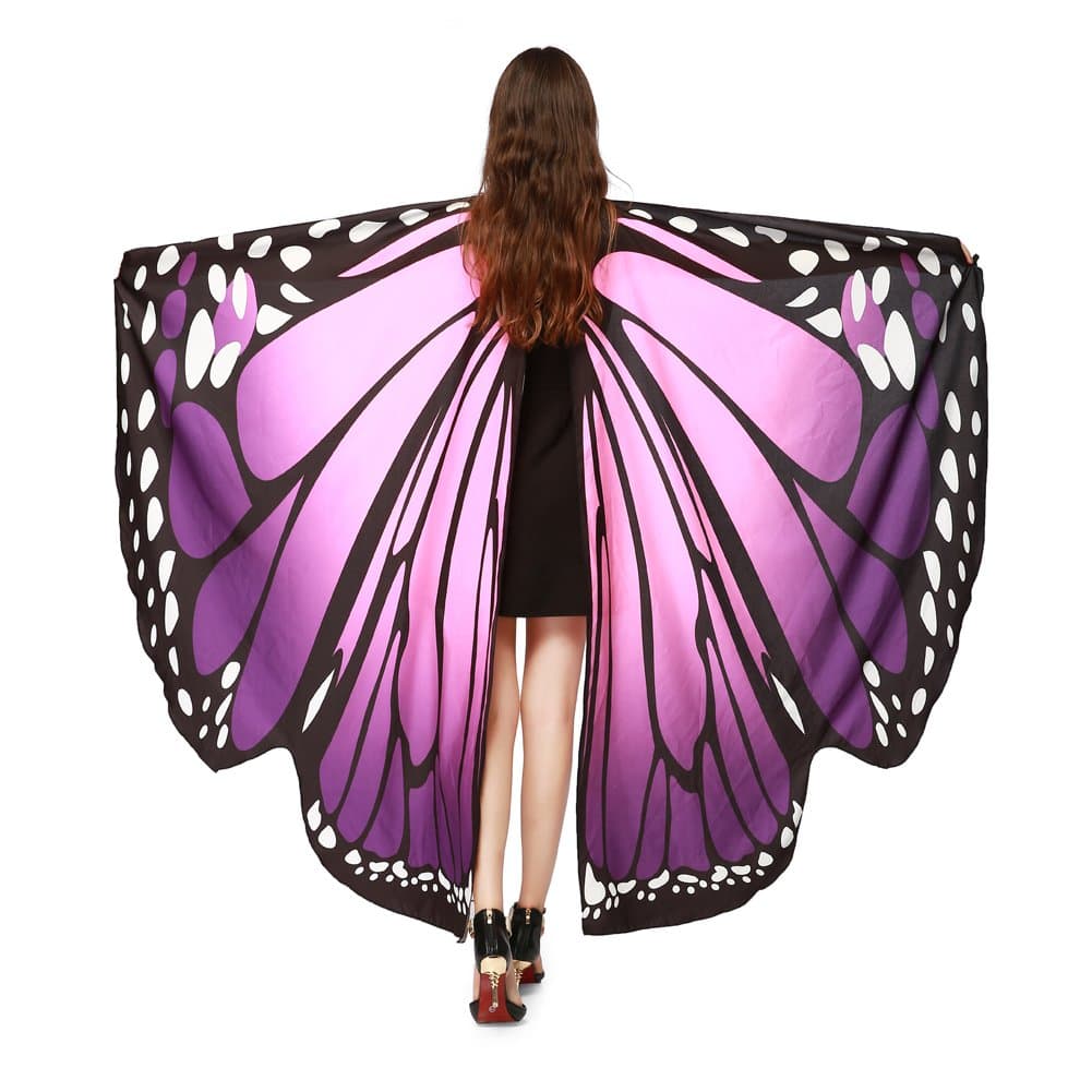 Butterfly Wings for Women Fairy Ladies Cape Halloween Dress Up Costume Accessory Party Cape Nymph Pixie Cloak