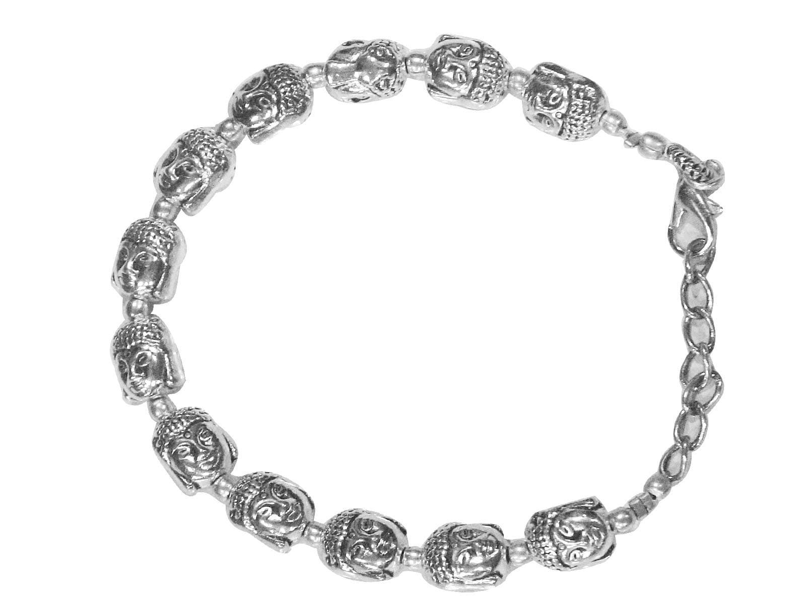 Silver Oxidised German Silver Buddha Bracelet for Women