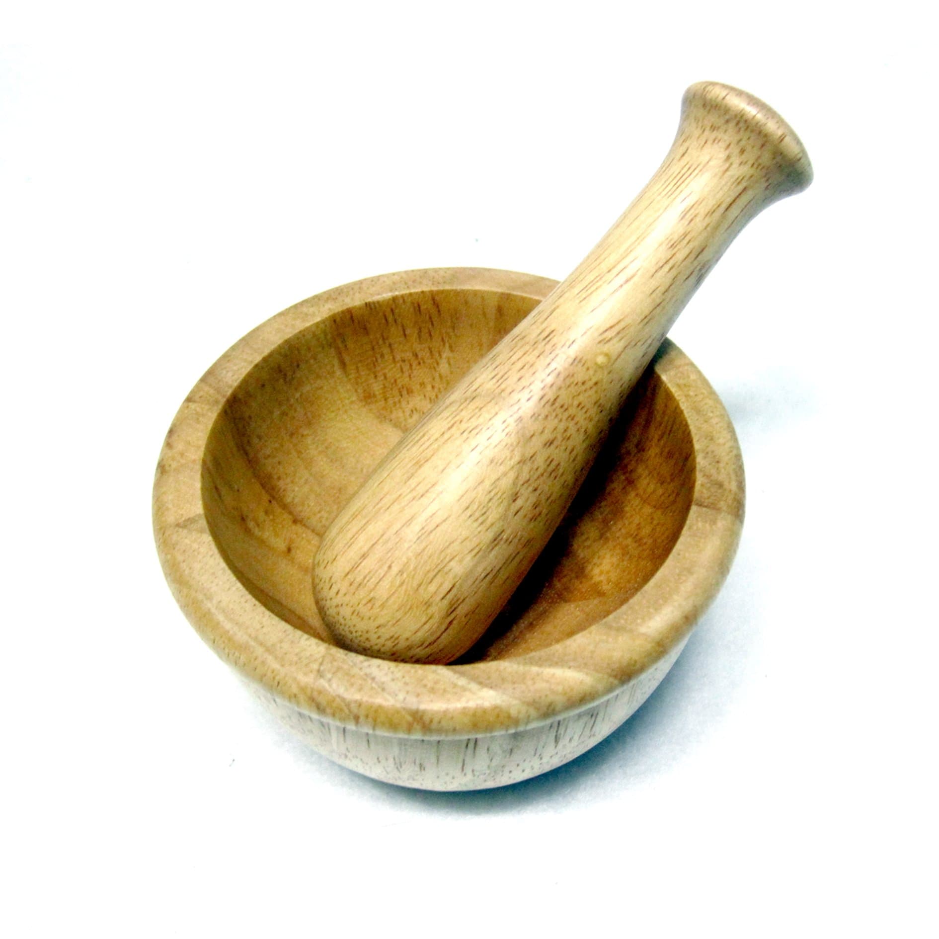 New Mini Wooden Mortar Pestle Grinding Bowl Set Garlic Crush Pot Kitchen Tool