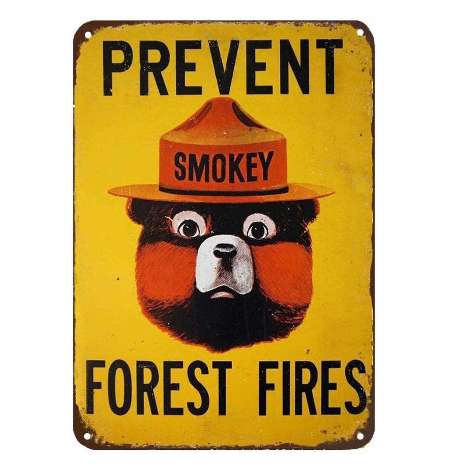 CCPARTON Smokey Bear Prevent Forest Fires Outdoors Metal Tin Sign Wall Decor Retro Metal Signs 8x12 Inch
